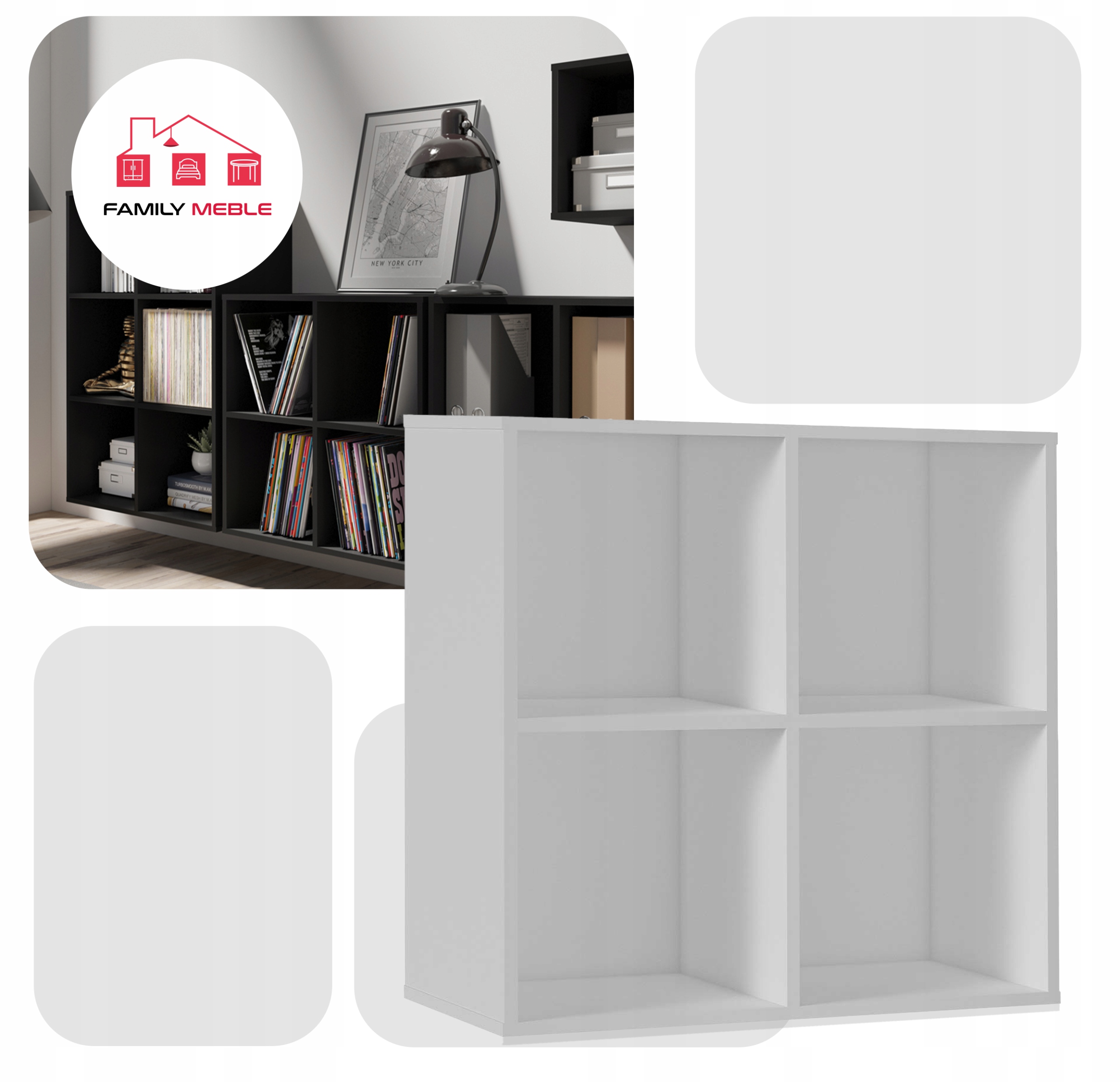 Regał półka organizer pojemnik stojak na płyty winylowe segregatory Cubo 4