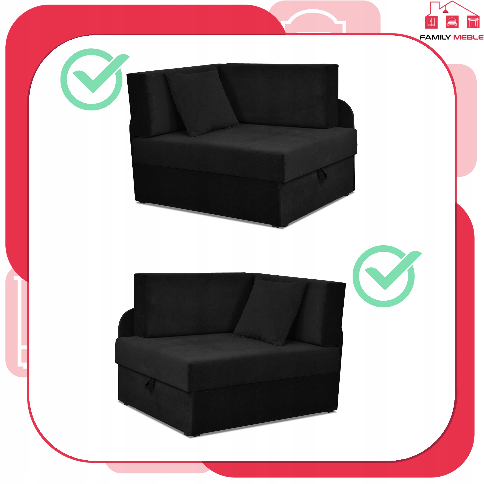 Narożnik dziecięcy Denis rozkładany pojemnik łóżko dla dzieci materac kubuś