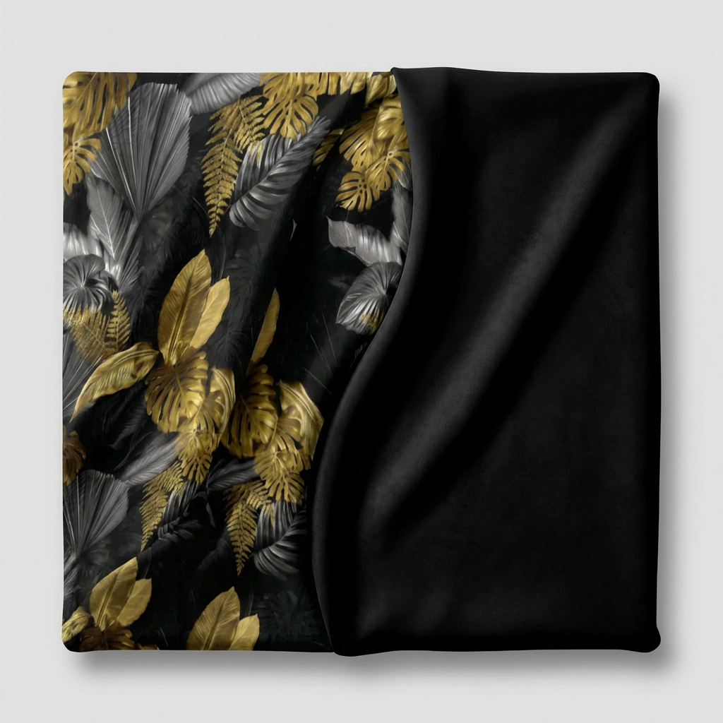 Sofa Kanapa Uszak Skandynawska Czarny monstera welur Print Family Meble — tkanina