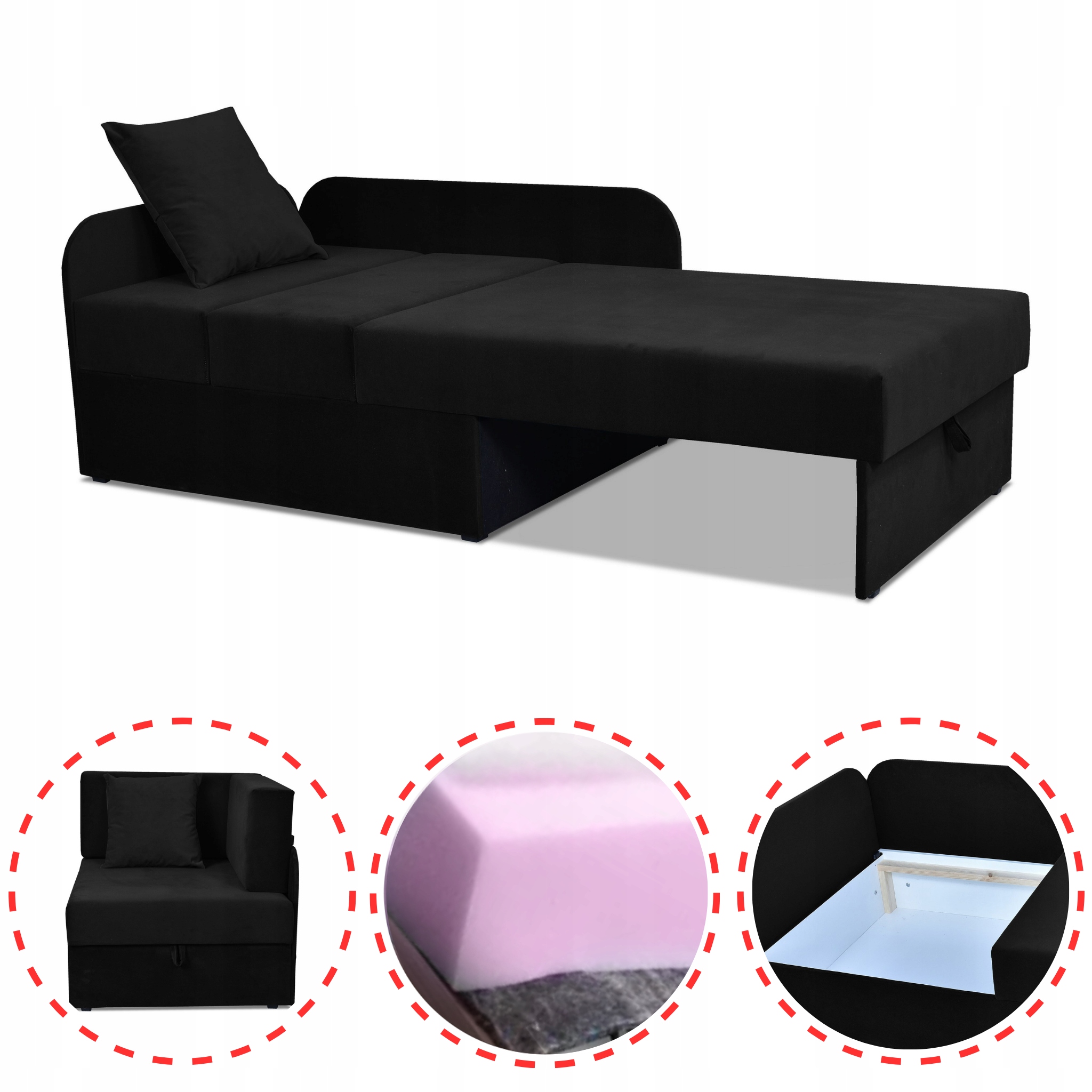 Narożnik dziecięcy Denis rozkładany pojemnik łóżko dla dzieci materac kubuś