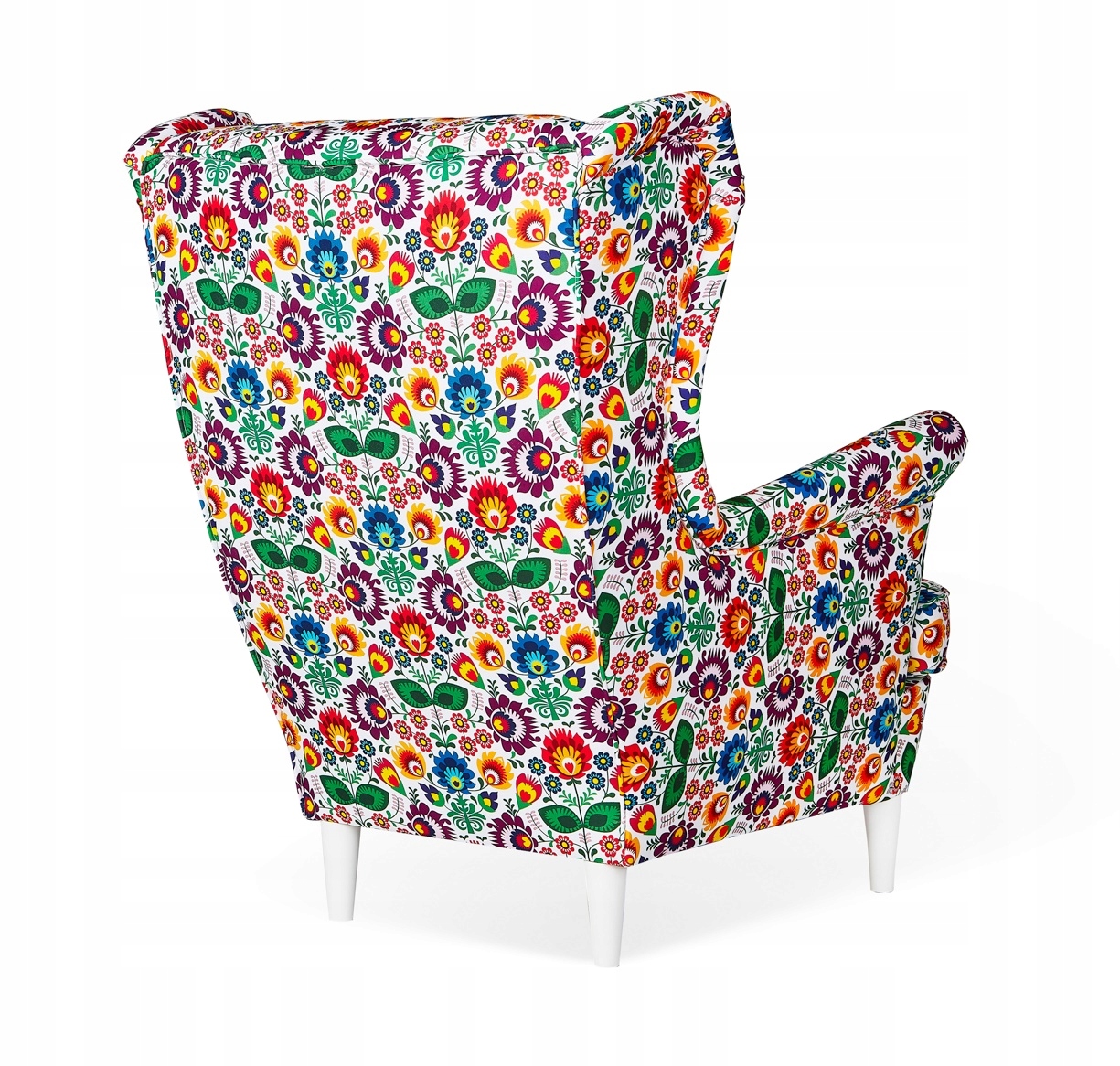 Fotel uszak ARI PRINT z podnóżkiem skandynawski Family Meble łowicki