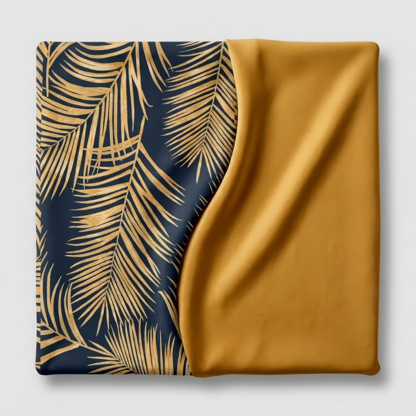 Sofa Kanapa Uszak Skandynawska żółta monstera welur Luna Print Family Meble — tkanina