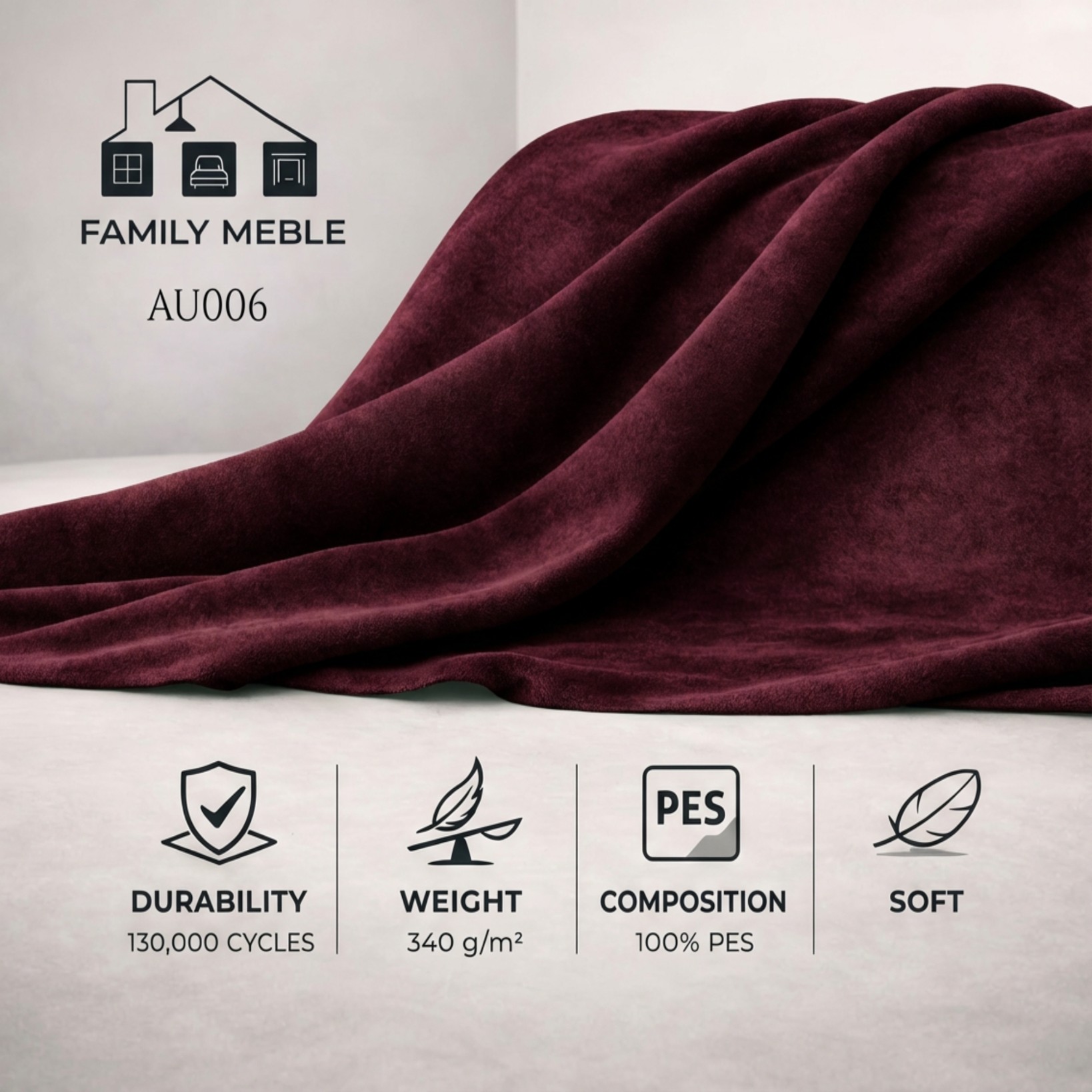Fotel uszak skandynawski burgund śłiwkowy fioletowy bordo Ari Family Meble — tkanina