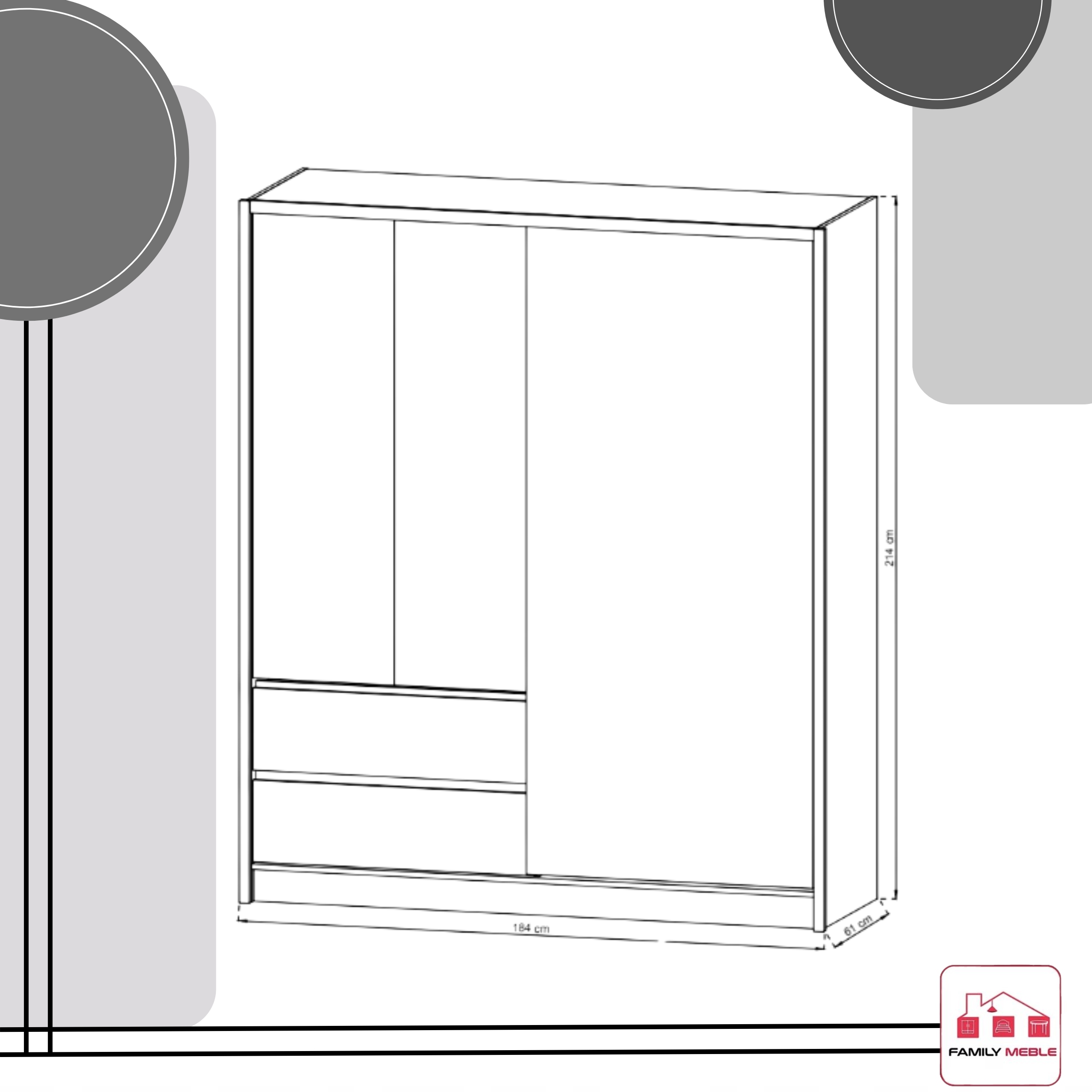 SZAFA GARDEROBA PRZESUWNA LILIA BIAŁA ARTISAN 180CM DUŻA DRĄŻEK LUSTRO