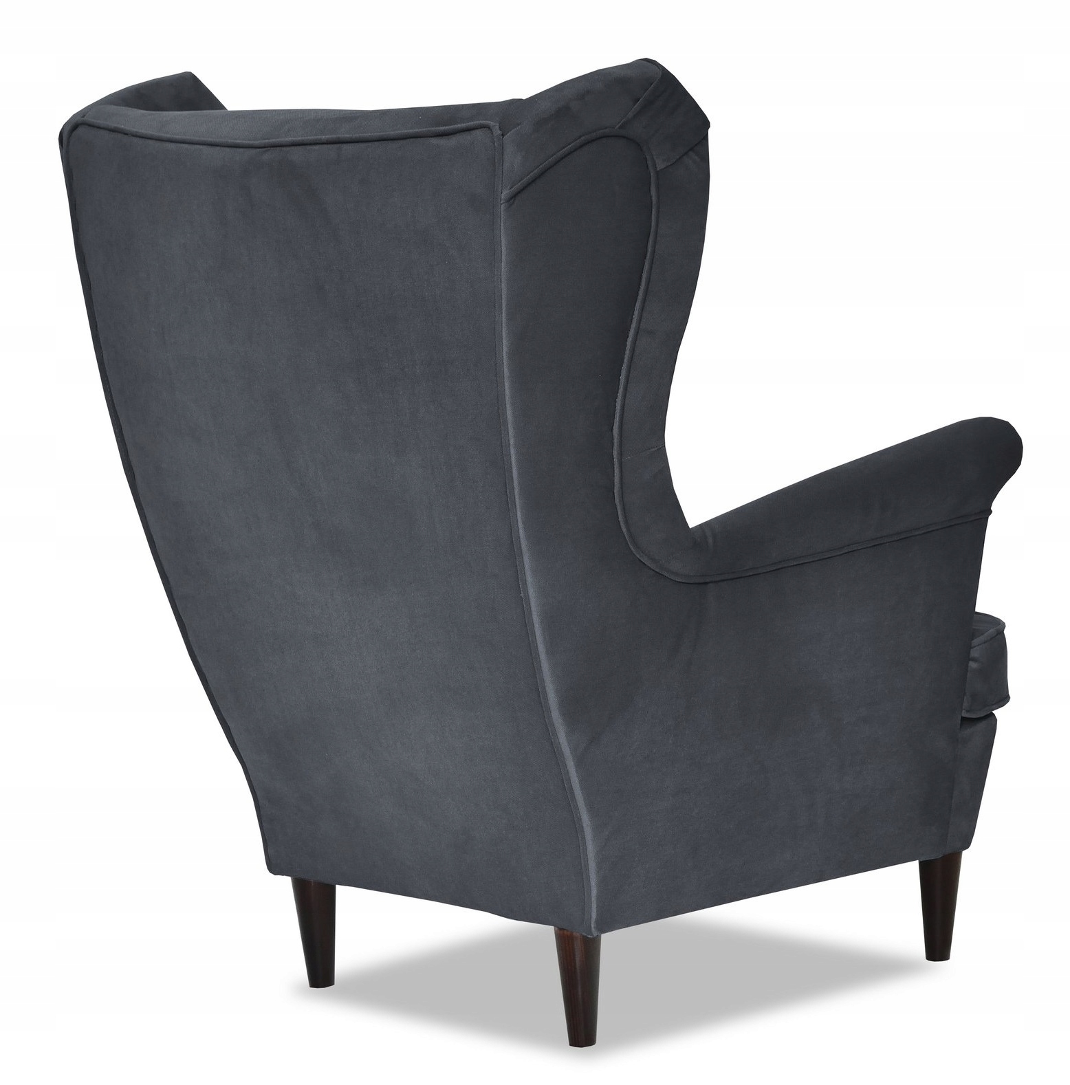 Fotel uszak ARI z podnóżkiem, skandynawski Family Meble szary antracyt