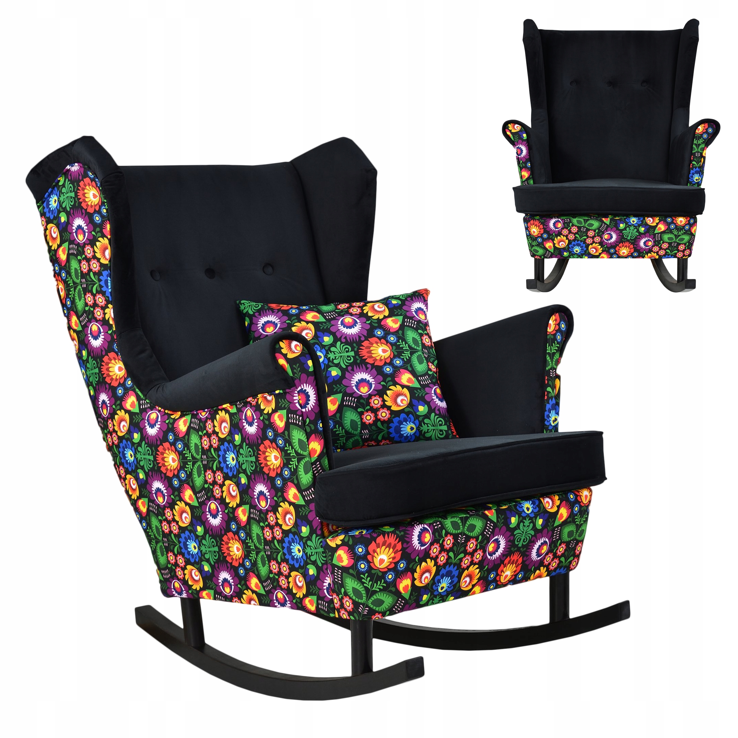 Fotel uszak Ari Print Duo bujany skandynawski Family Meble góralski