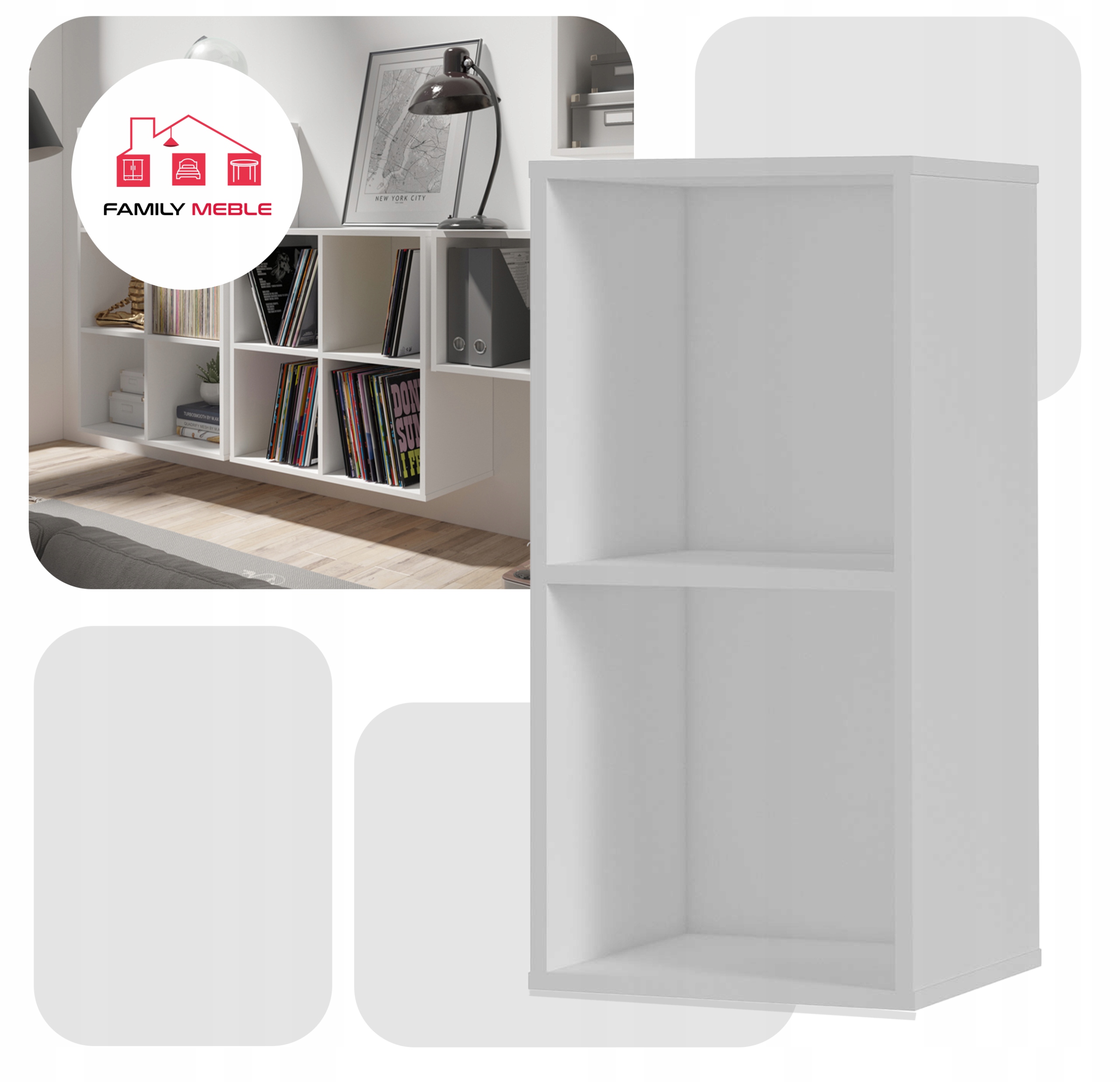 Regał półka organizer pojemnik stojak na płyty winylowe segregatory Cubo 2