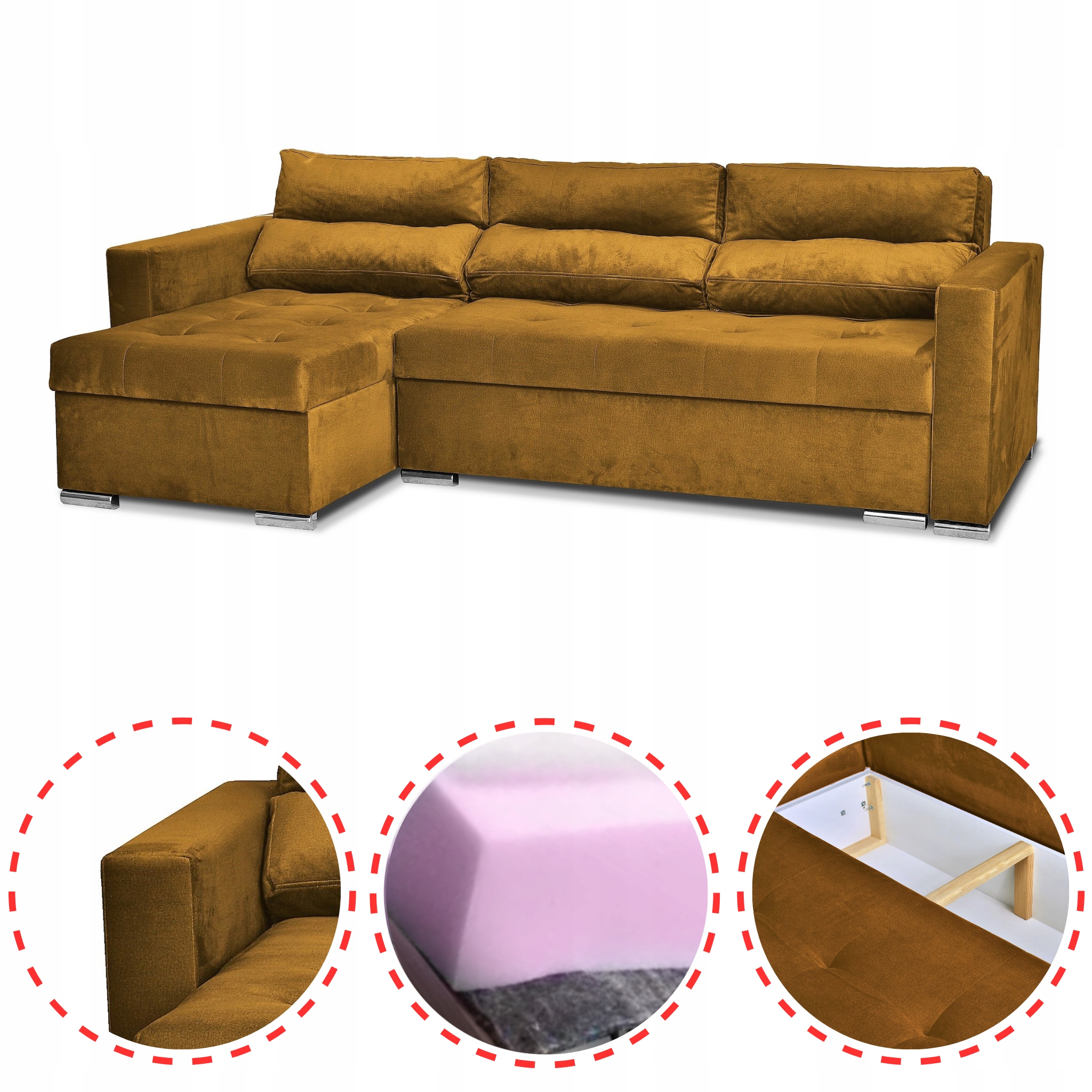 Narożnik Varius rozkładany z funkcją spania Family meble rogówka