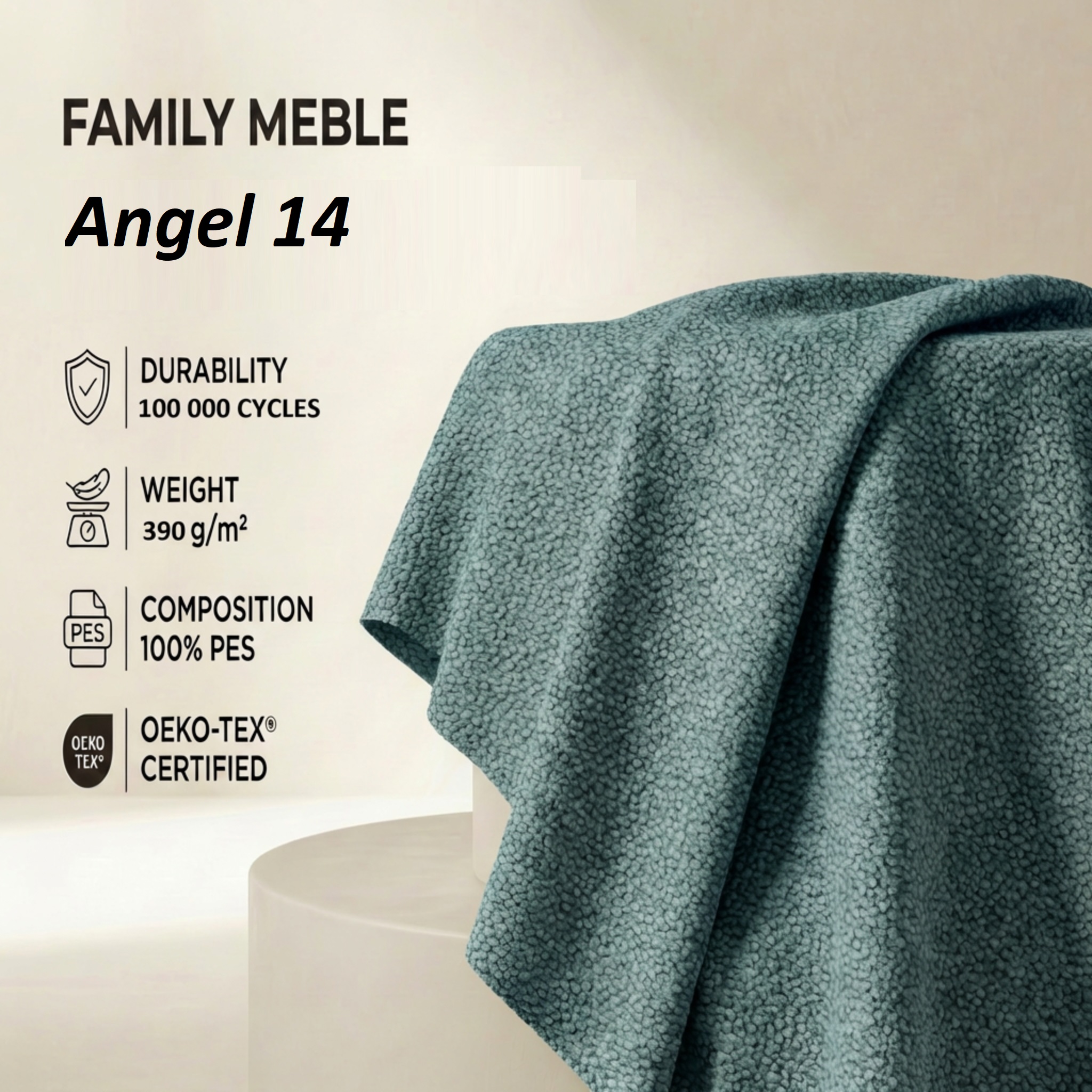 Fotel rozkładany spania pojemnik dl gości niebieski welur KIMO Family Meble — tkanina