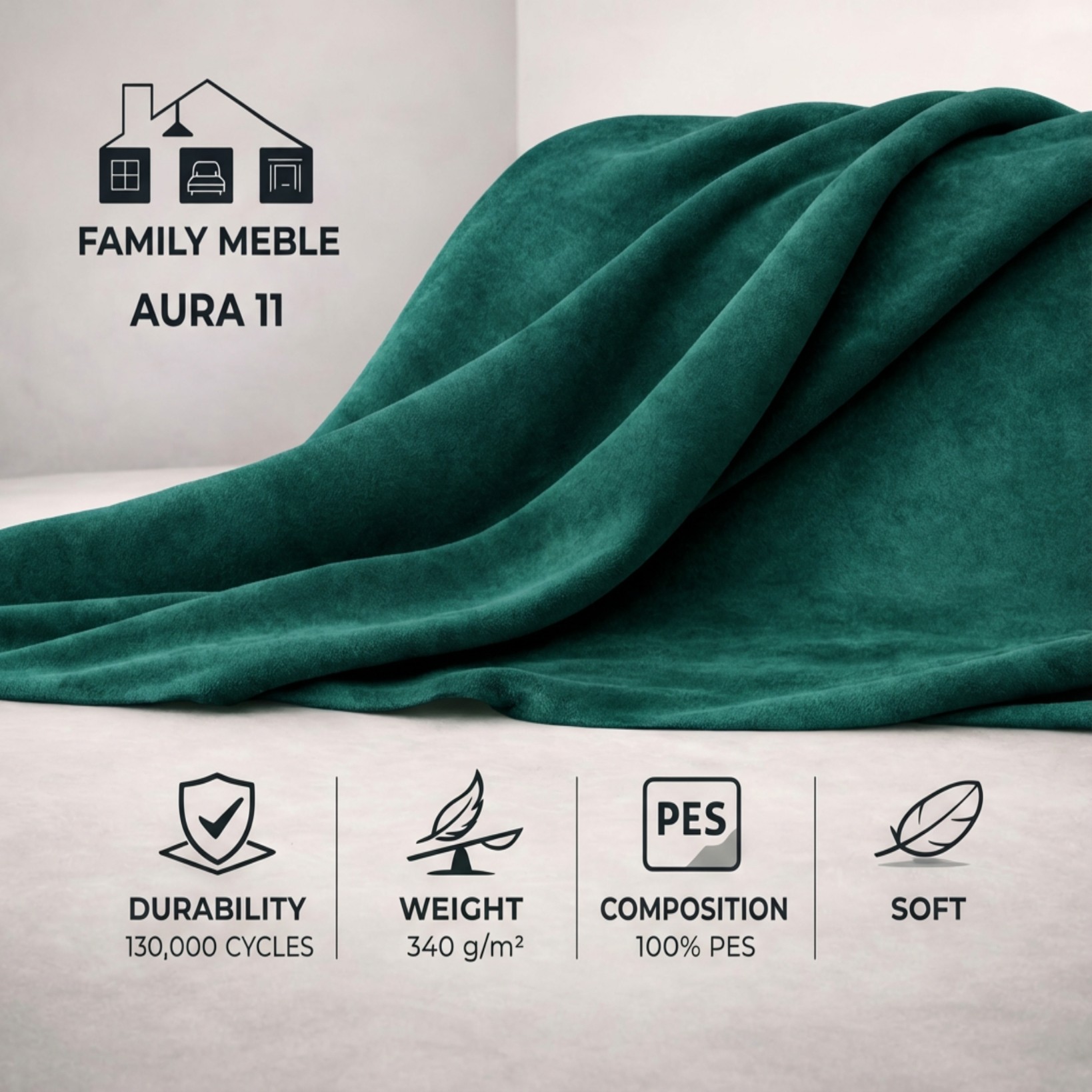 Fotele uszaki skandynawskie turkusowe niebieski pikowane Diana Family Meble — tkanina