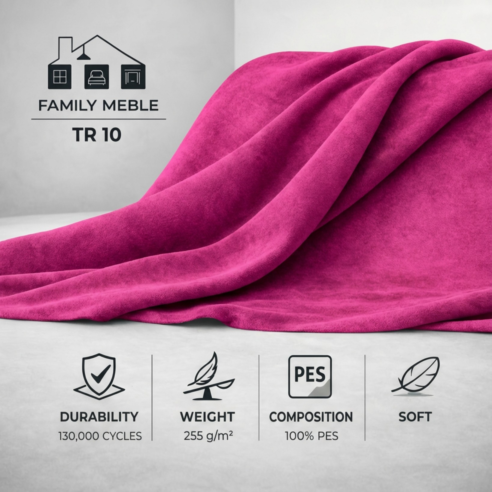 Pufa otwierana podnóżek pojemnik siedzisko różowa fuksja Savio Family Meble — tkanina