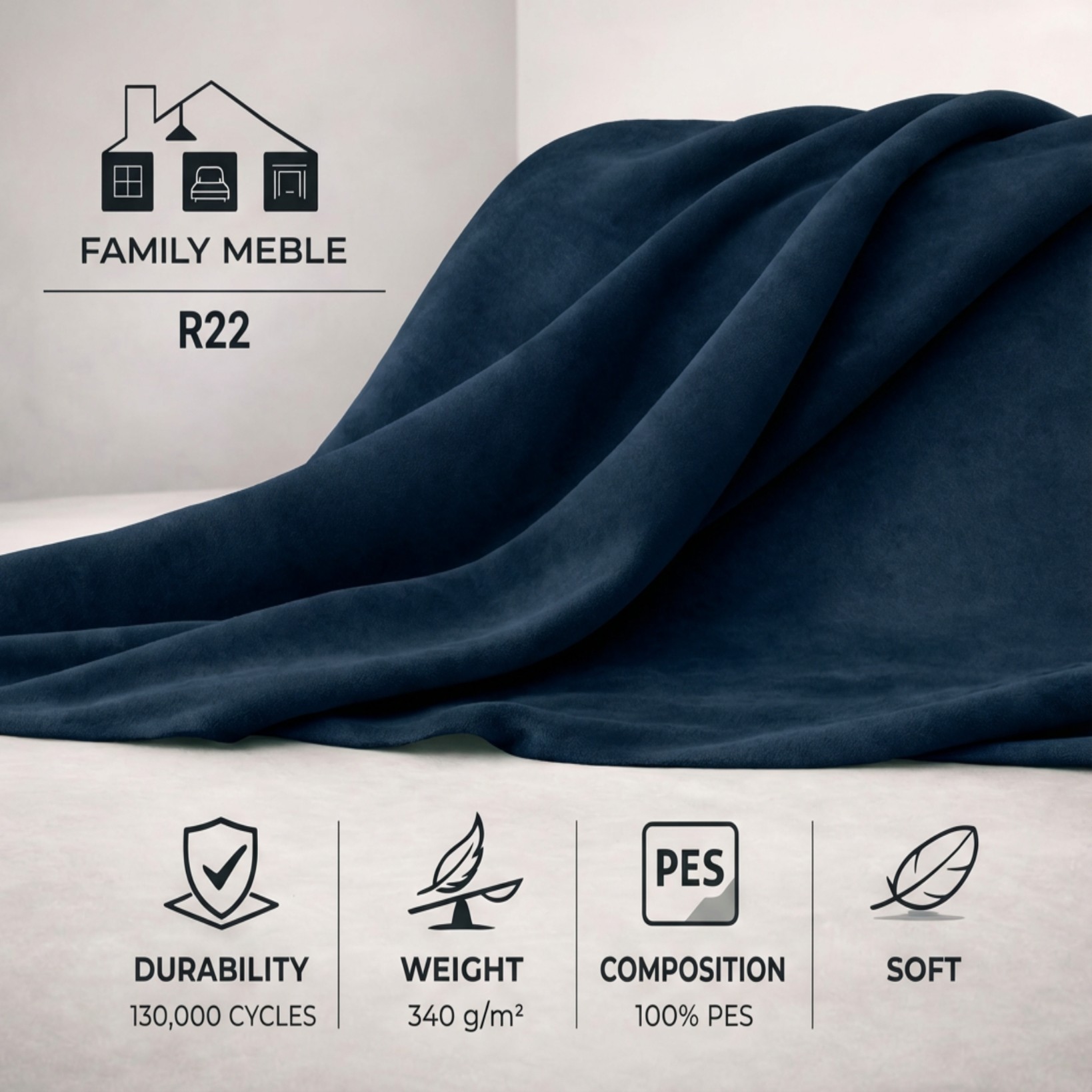 Fotel rozkładany spania pojemnik niebieski welur wygodny Kimo Family Meble — tkanina