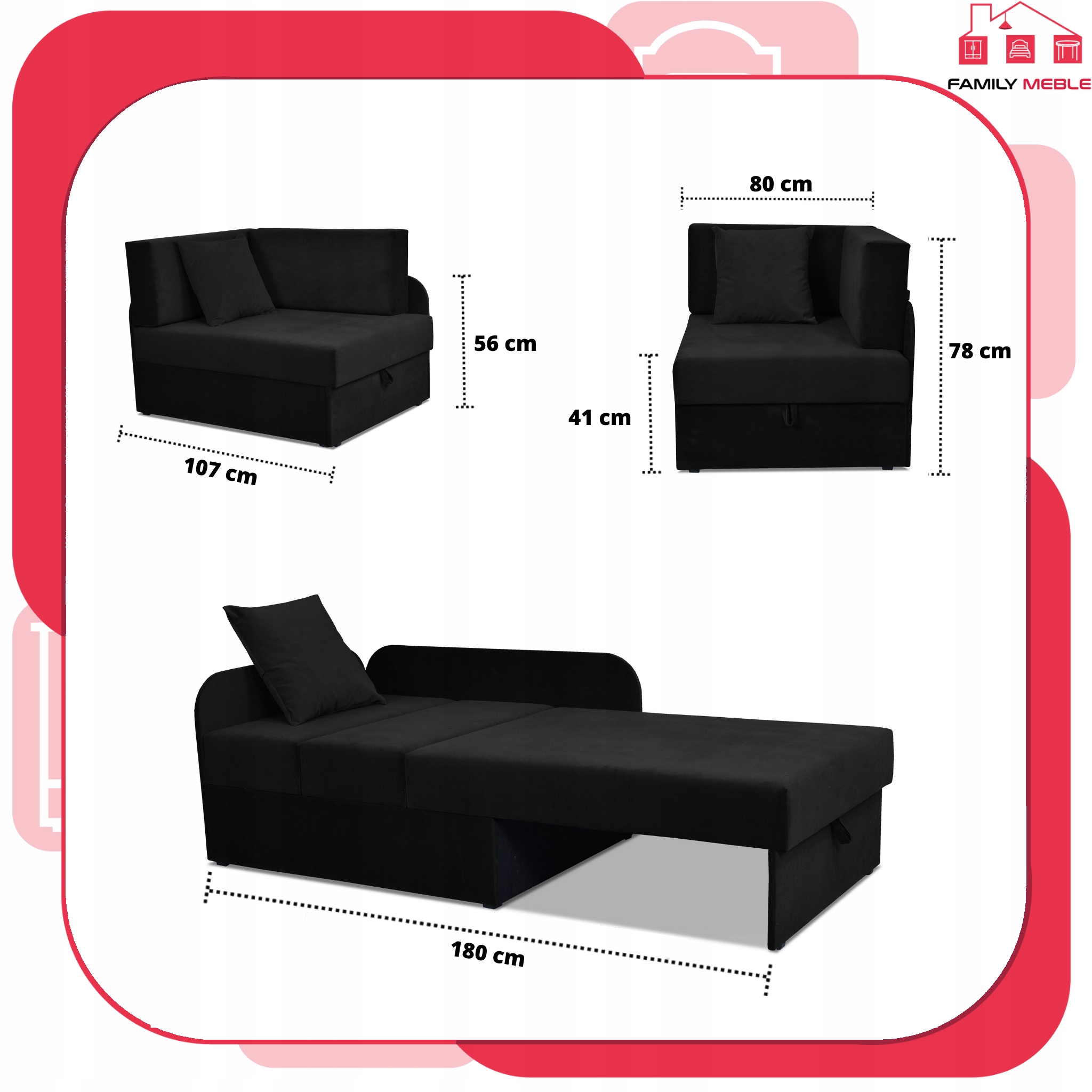 Narożnik dziecięcy Denis rozkładany pojemnik łóżko dla dzieci materac kubuś