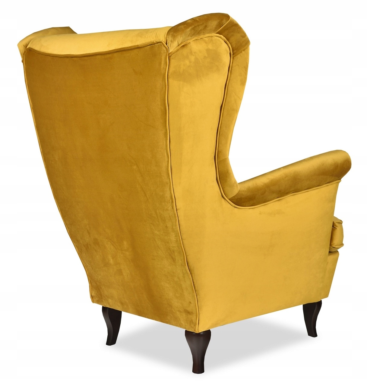 Fotel uszak ARI z podnóżkiem, skandynawski Family Meble Glamour złoty