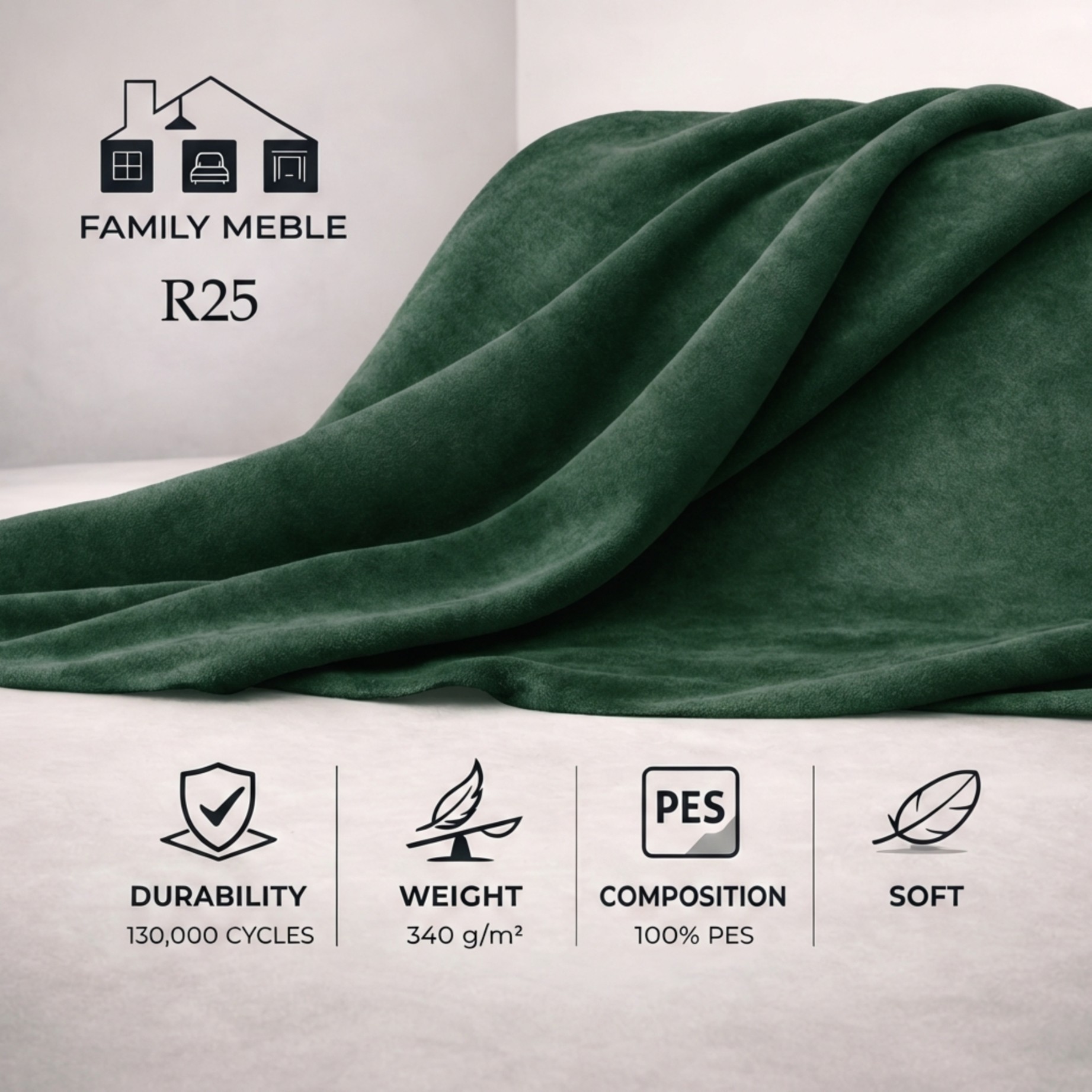 Zestaw 2 Foteli Uszak skandynawskie sprężyny kryształki Gaja Family Meble — tkanina