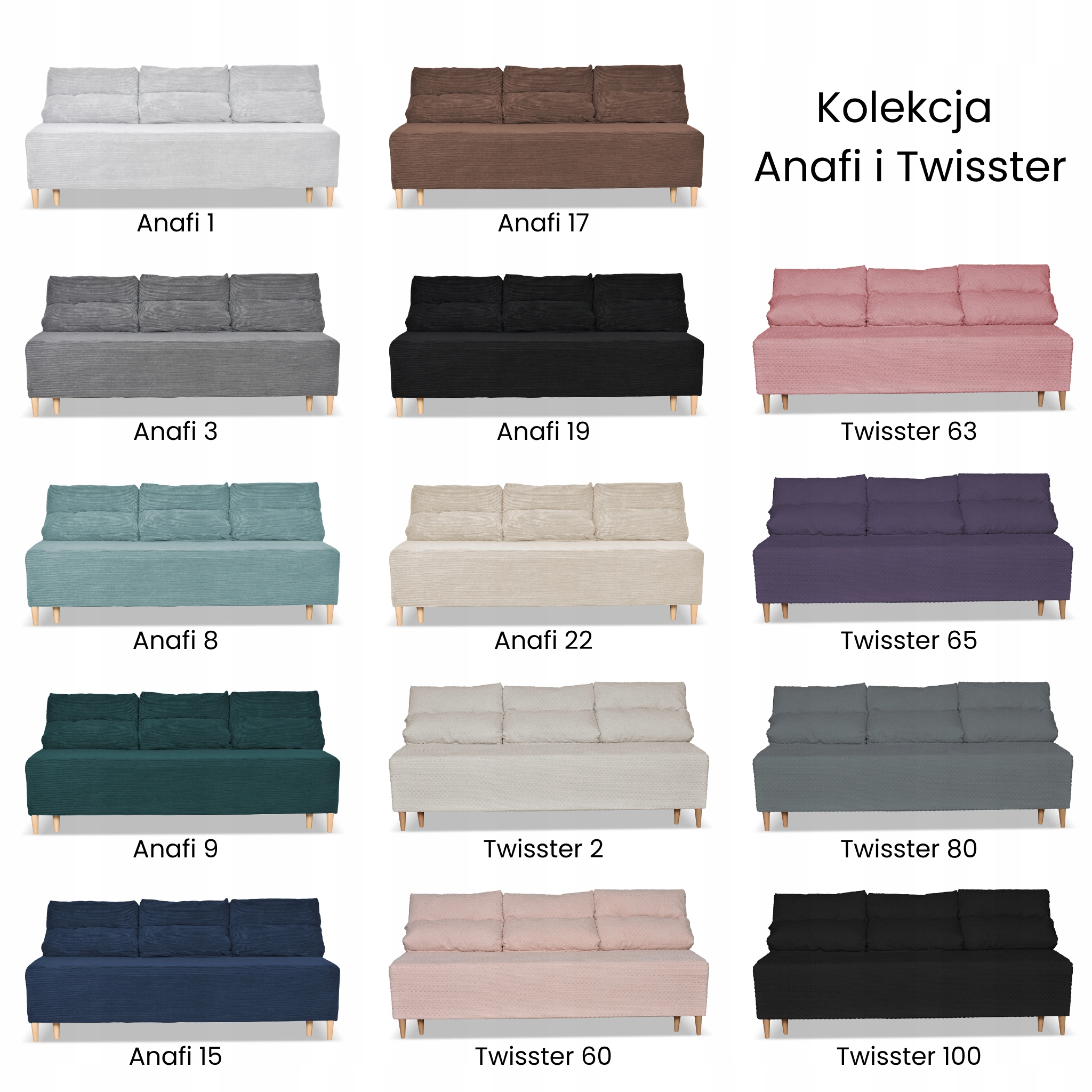 Zestaw KIMO funkcja spania sofa fotele Family Meble beżowy Twisster sztruks