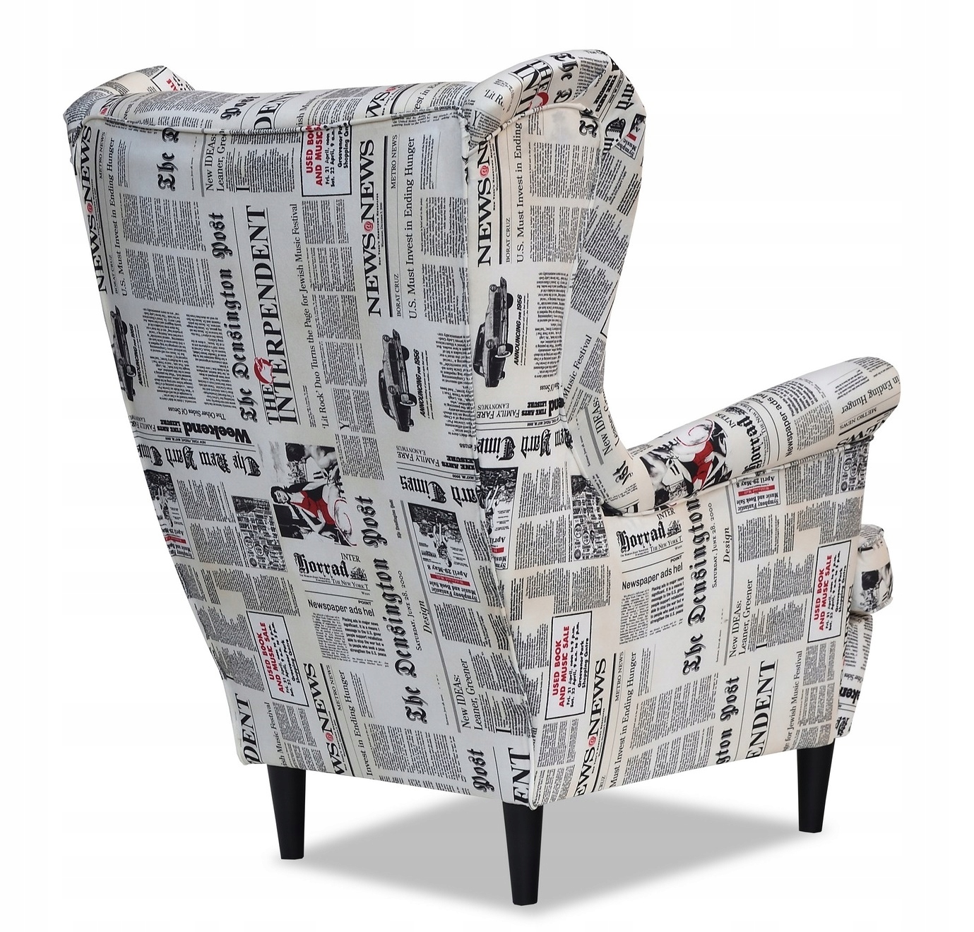 Fotel uszak ARI PRINT skandynawski Family Meble gazeta wzór design