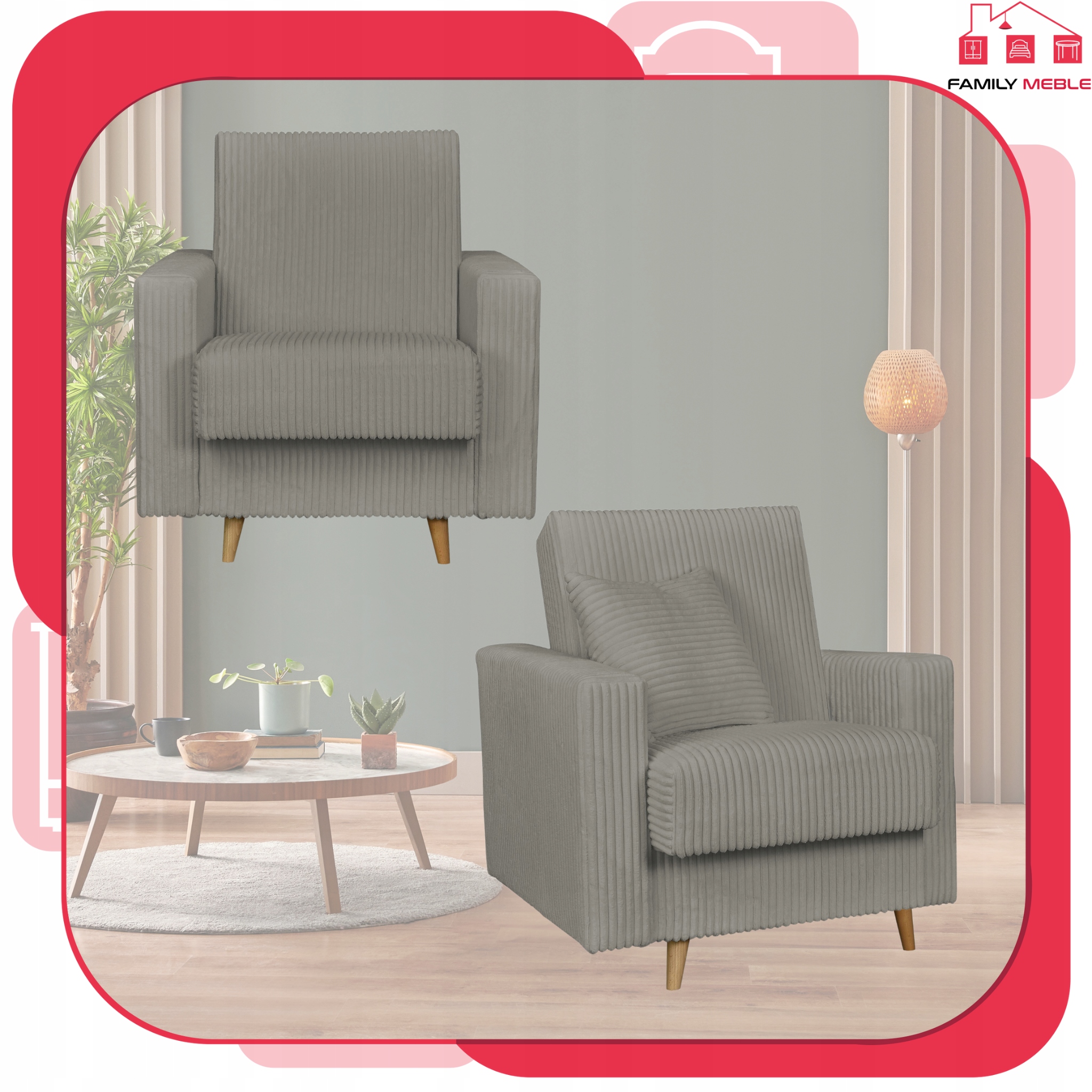 Zestaw mebli wypoczynkowy Rene wersalka kanapa fotele Bonell Family Meble