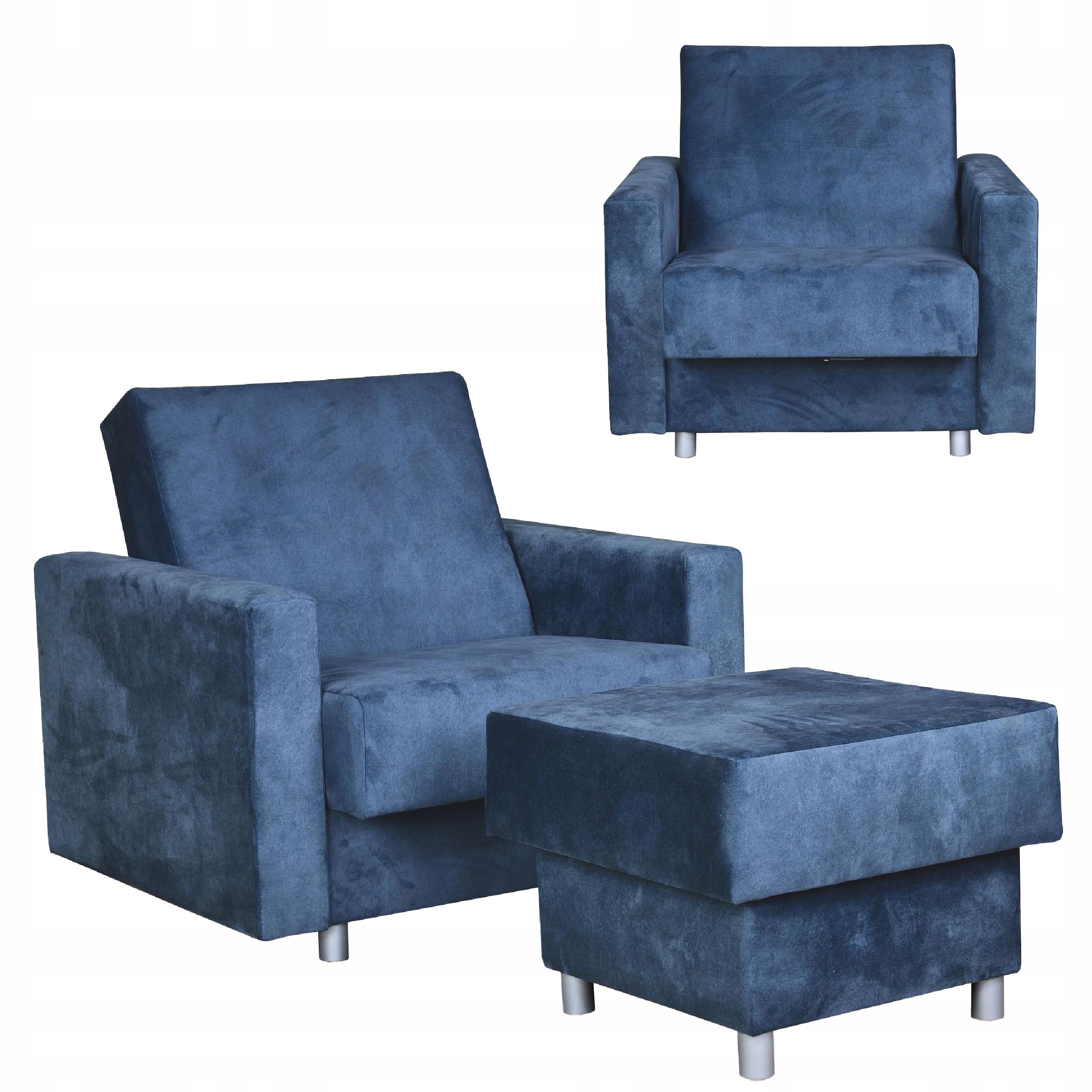 Fotel rozkładany Alicja z podnóżkiem do spania z pojemnikiem Family Meble