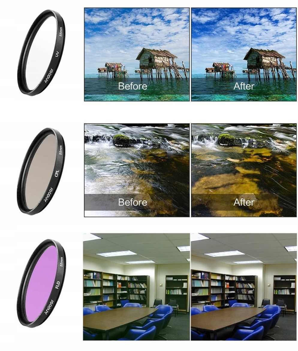 Filtros Para Fotografía 58 Mm , Set De 3 Uv Fld Cpl Estuche | Cuotas Sin Interés - Foto 9