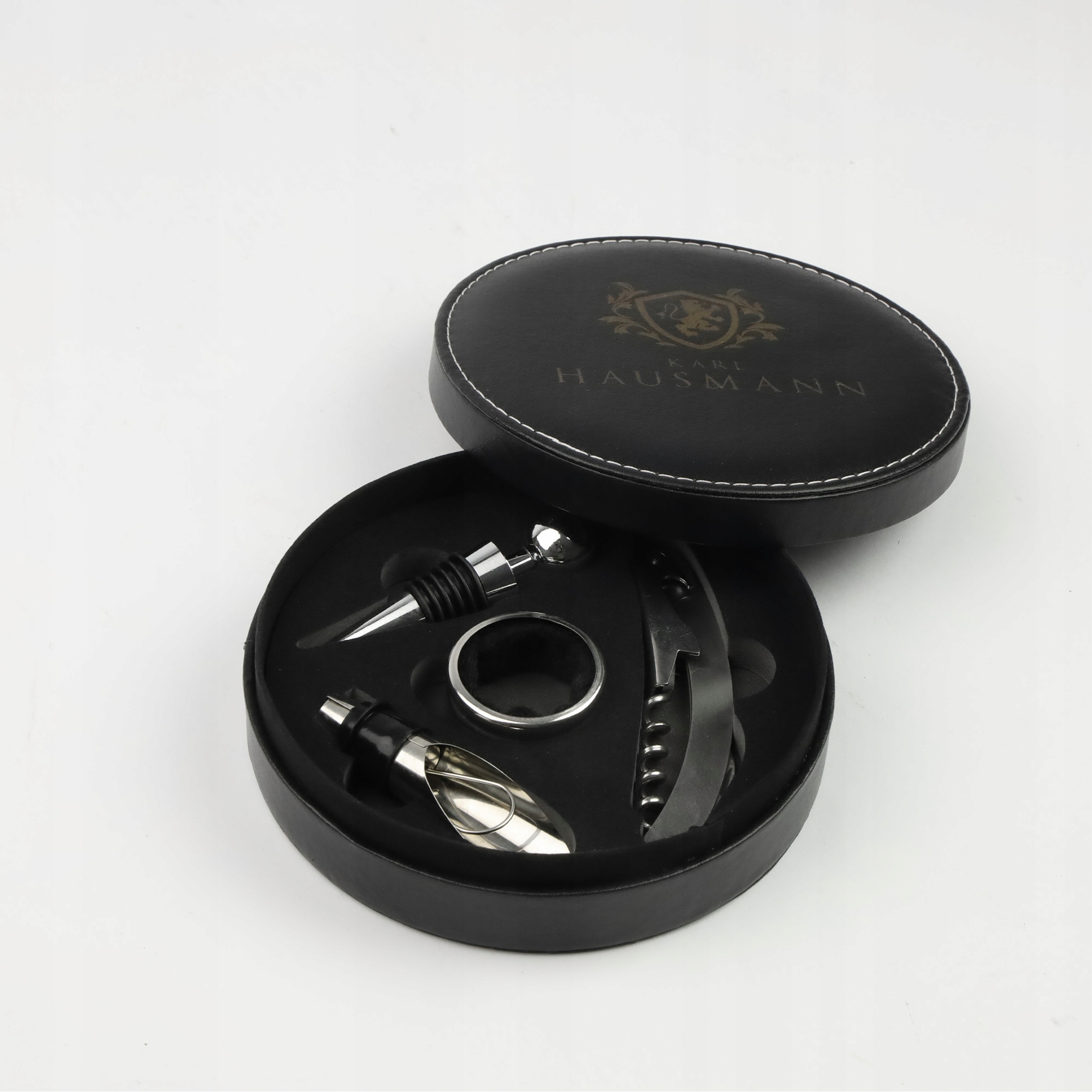 ZESTAW AKCESORIA DO WINA 4w1 NA PREZENT KORKOCIĄG KOREK PIERŚCIEŃ NALEWAK