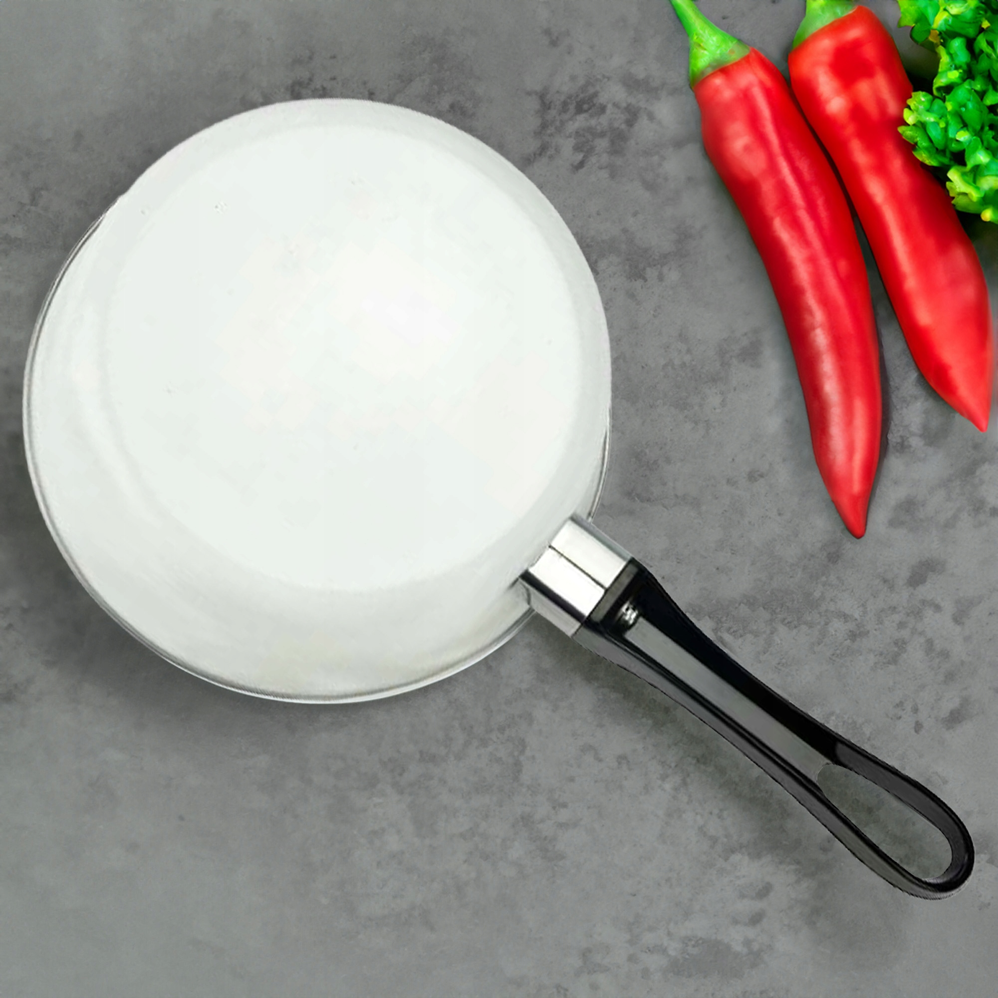 EMALIOWANY RONDELEK DO GOTOWANIA MLEKA JAJEK 900ML Z RĄCZKĄ WZÓR MŁYN 16CM