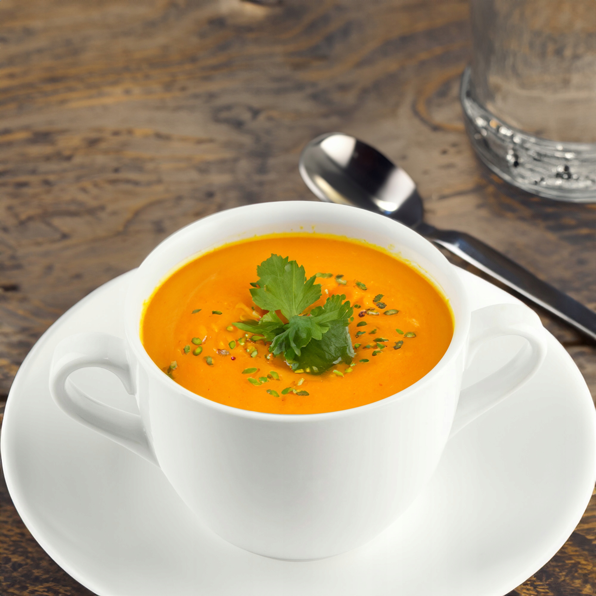 BULIONÓWKA PORCELANOWA 650 ML Z UCHWYTAMI MISKA OBIADOWA DO ZUPY KREMU