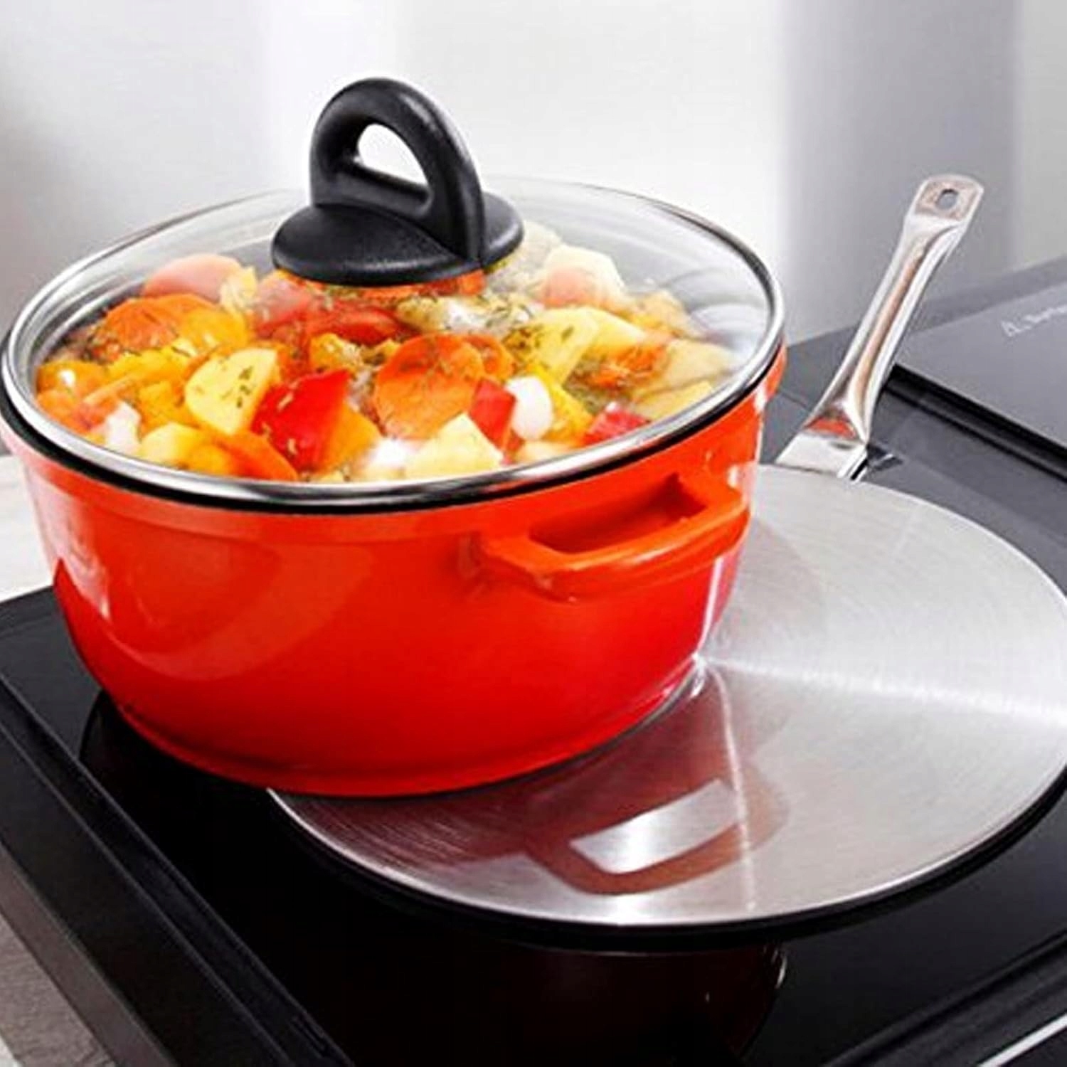 ADAPTER NA KUCHENKĘ INDUKCYJNĄ PODKŁADKA OCHRONNA NACZYŃ STALOWYCH 24 CM