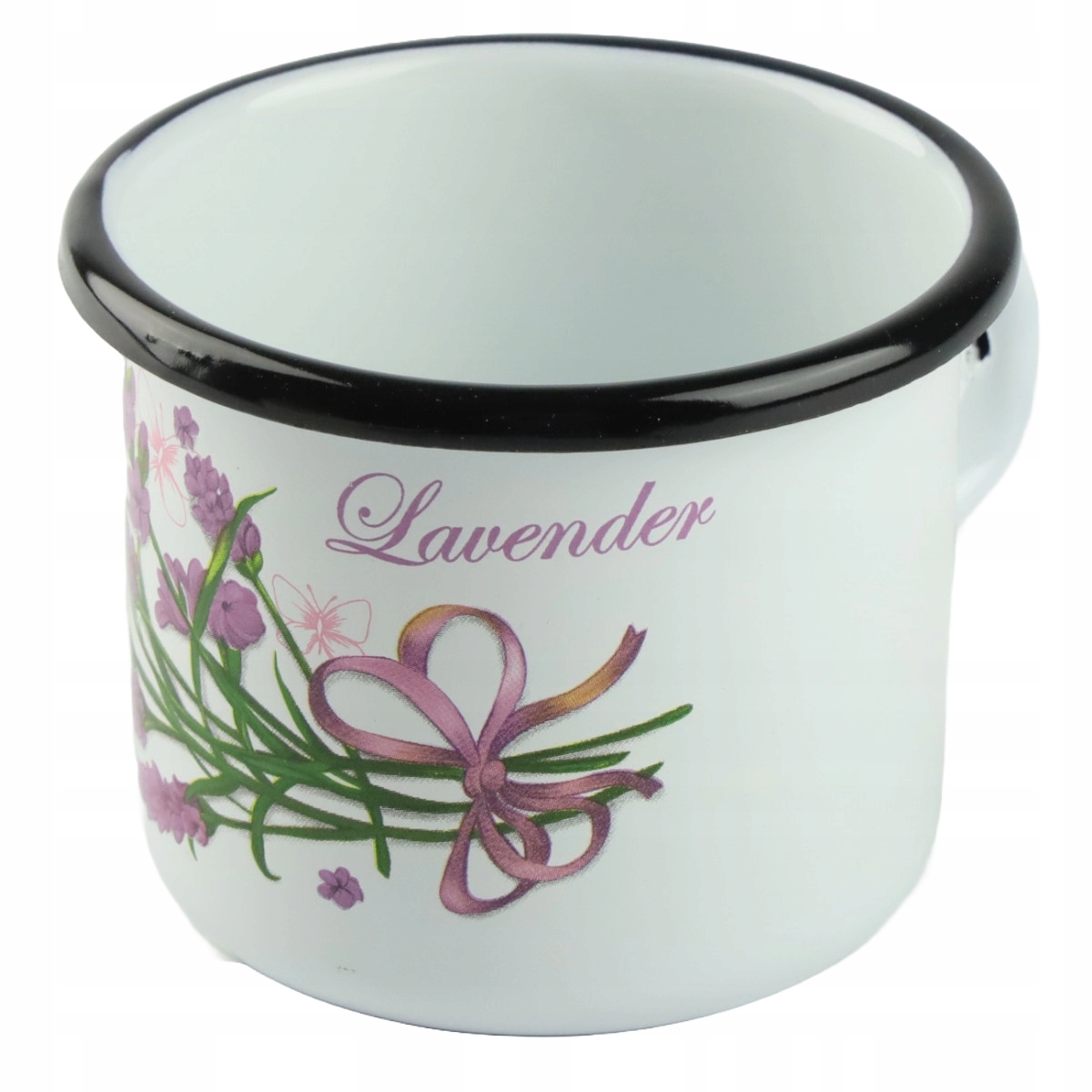 KUBEK SILESIA EMALIA 400 ML 9CM METALOWY KUBEK DO KAWY HERBATY OBOZOWY