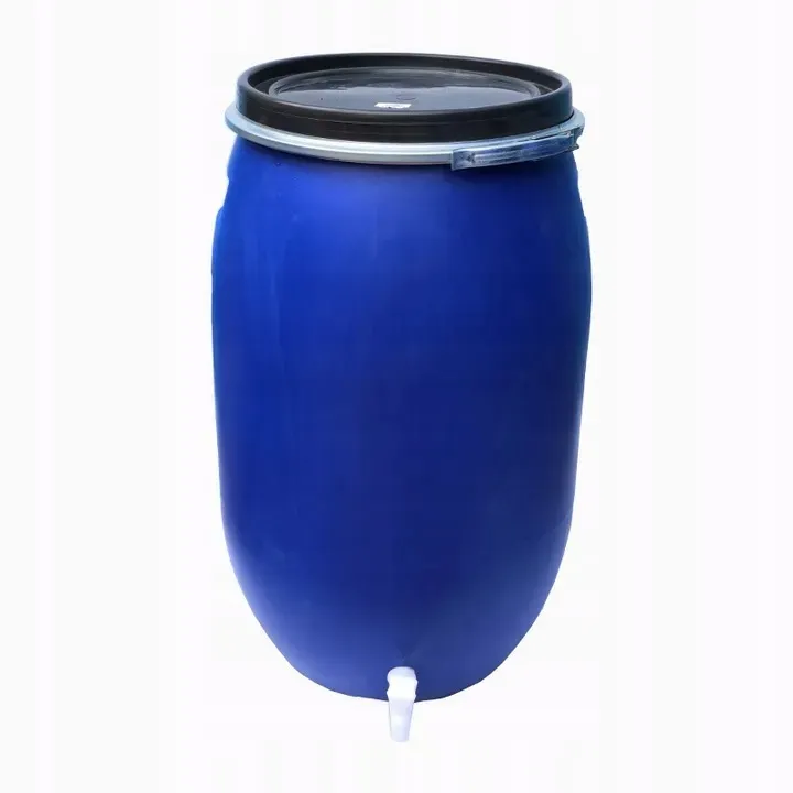 BECZKA PLASTIKOWA 120L OBEJMA ATEST DO KISZENIA KAPUSTY NA WODĘ Z KRANEM