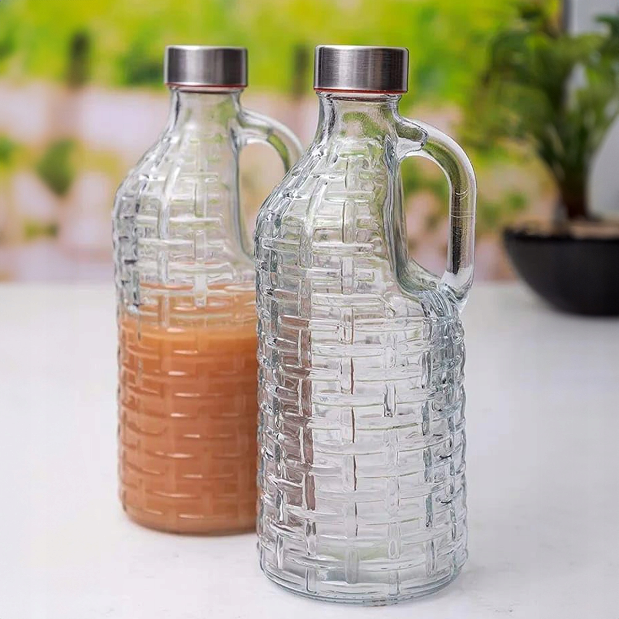 KARAFKA SZKLANA NA WODĘ SOK LEMONIADĘ MLEKO 1L BUTELKA Z ZAKRĘTKĄ