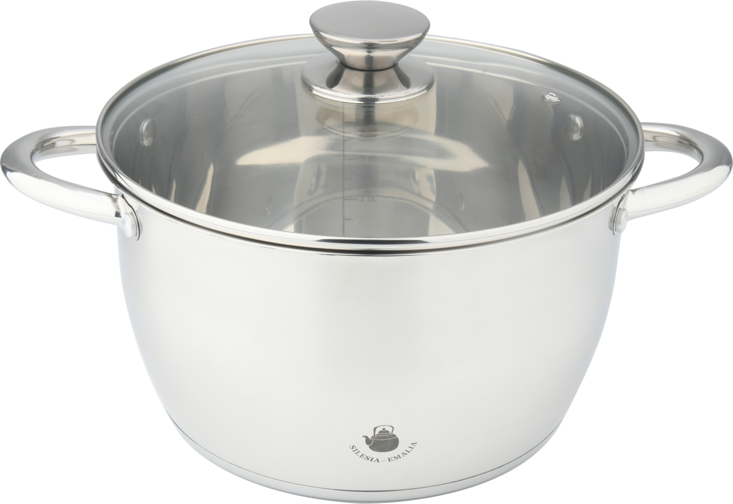 GARNEK Z SZKLANĄ POKRYWKĄ LEON 3,7L 22 CM STAL NIERDZEWNA