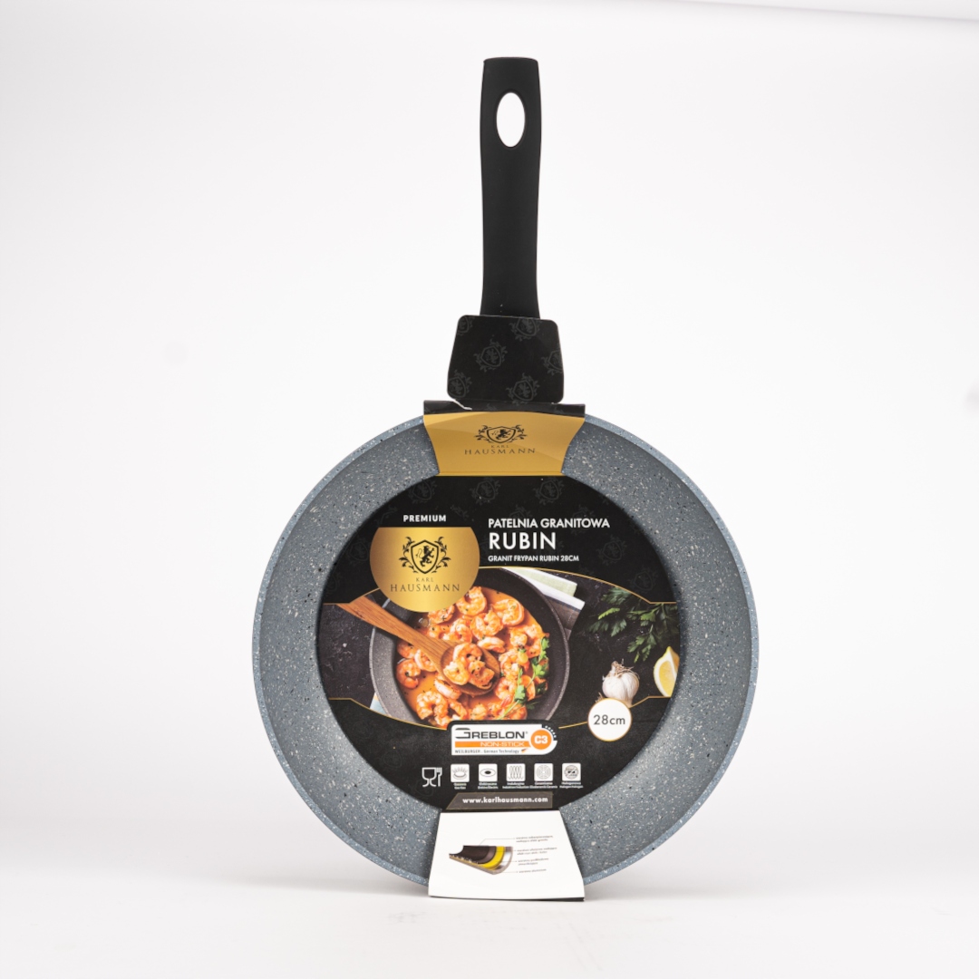 KOMPLET 4 PATELNI GRANITOWYCH INDUKCJA NON STICK