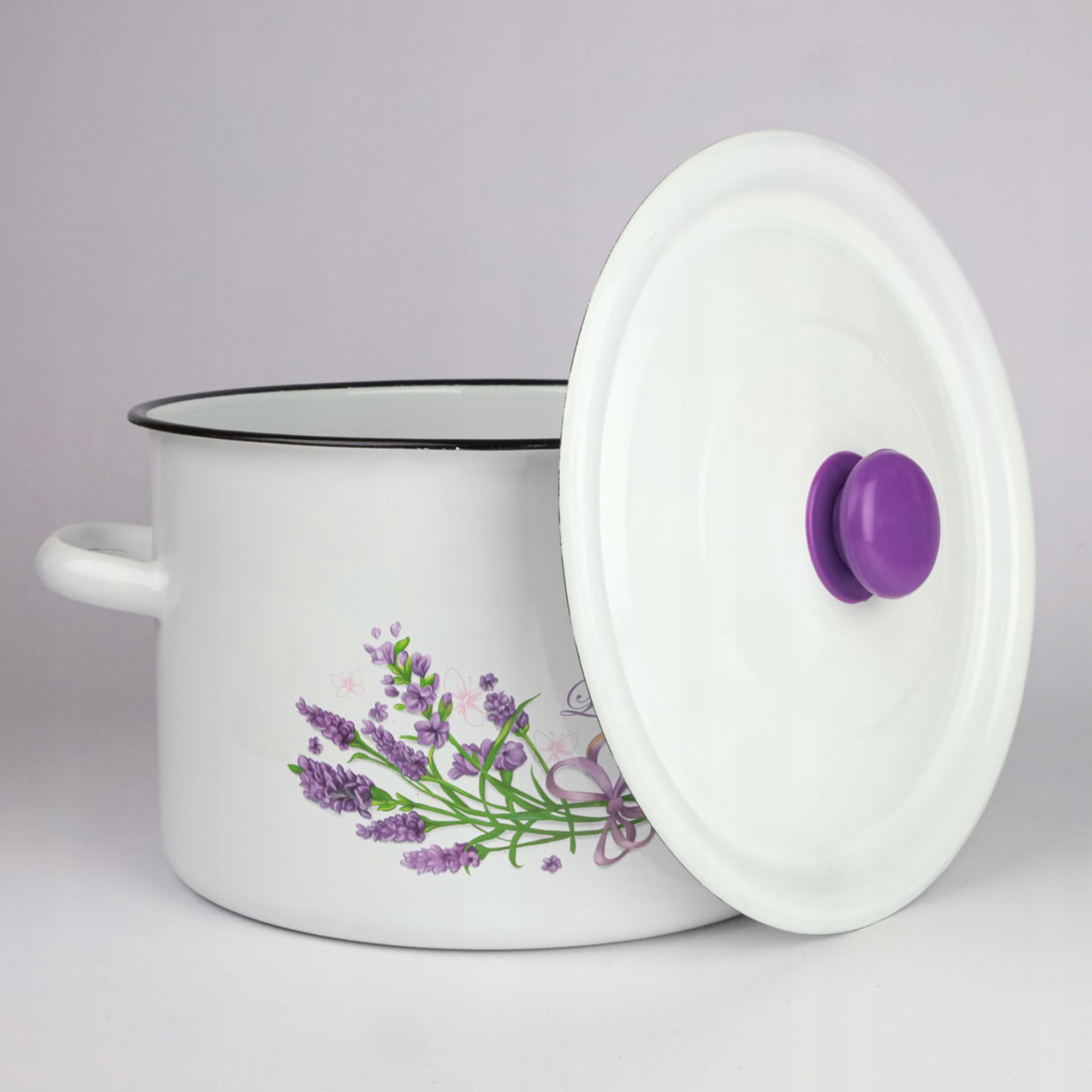 GARNEK EMALIOWANY POWIDLAK 7 L Z POKRYWKĄ DO GOTOWANIA POTRAW PRZETWORÓW