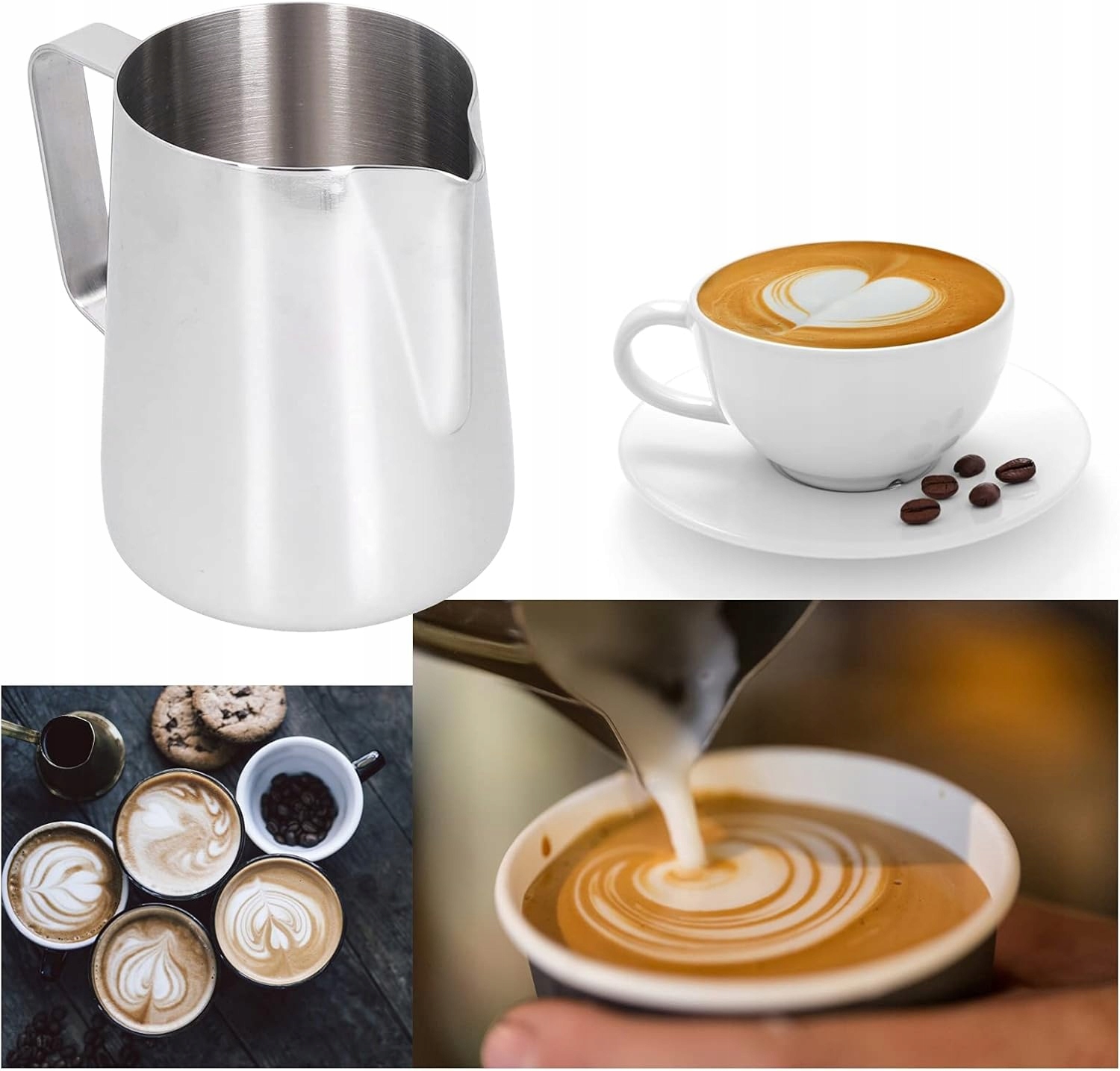 DZBANEK MLECZNIK STAL NIERDZEWNA DO MLEKA ŚMIETANKI Z TEMPERATURĄ 550ML