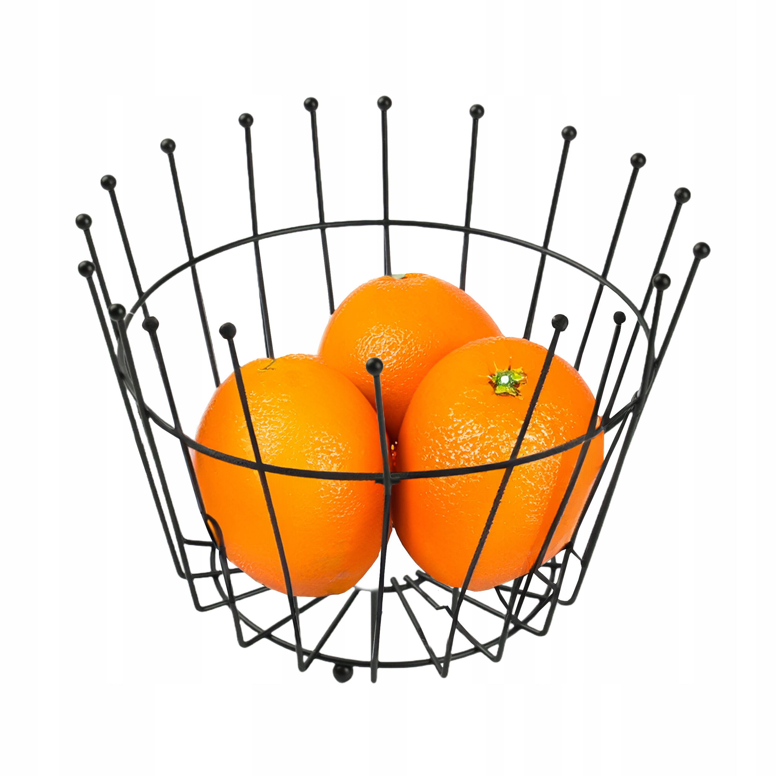 METALOWY KOSZYK NA OWOCE WARZYWA DRUCIANY OZDOBNY CZARNY KOSZ OKRĄGŁY 25 CM