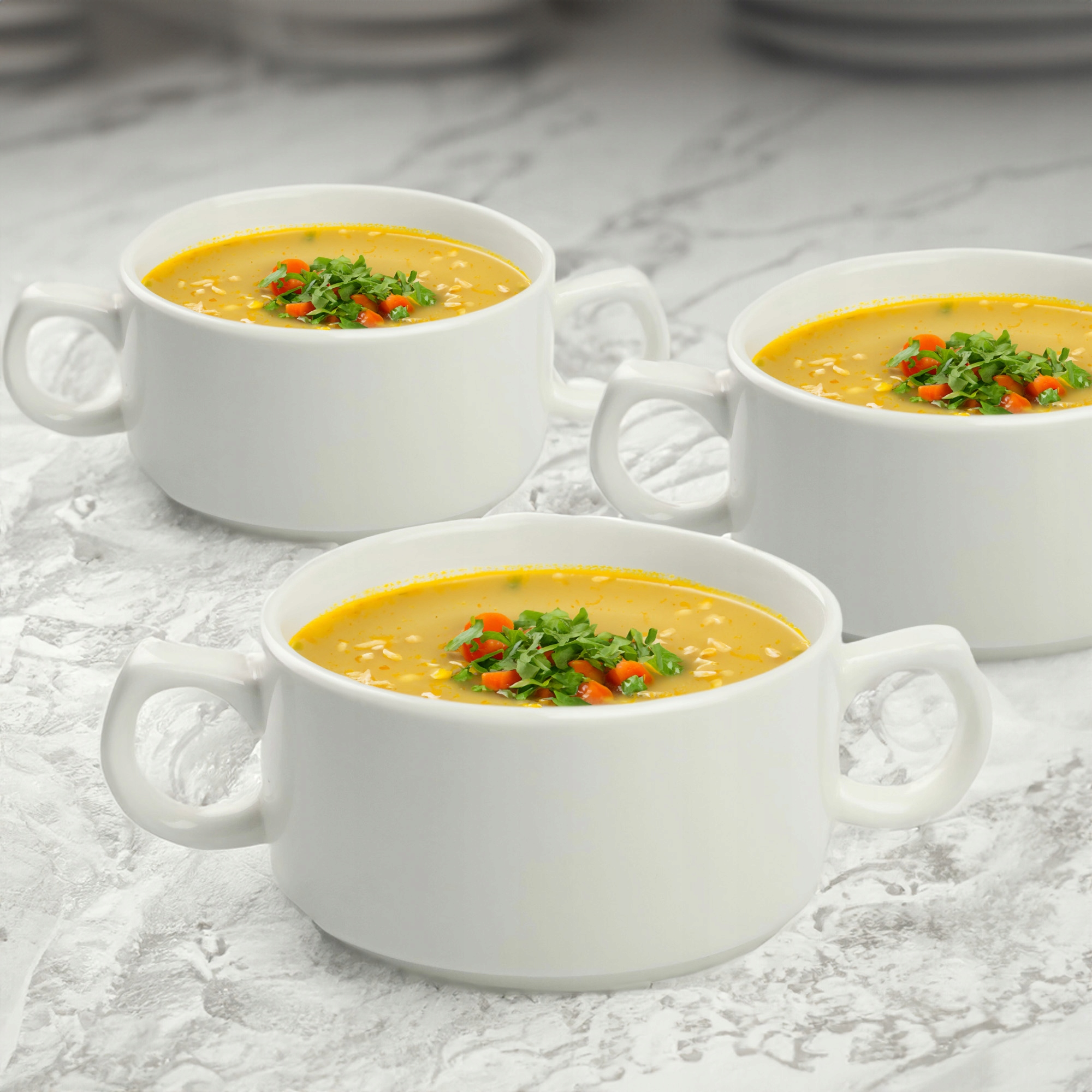 FLACZARKA BULIONÓWKA 300 ML MISECZKA DO ZUP FLAKÓW DESERÓW BIAŁA CERAMIKA