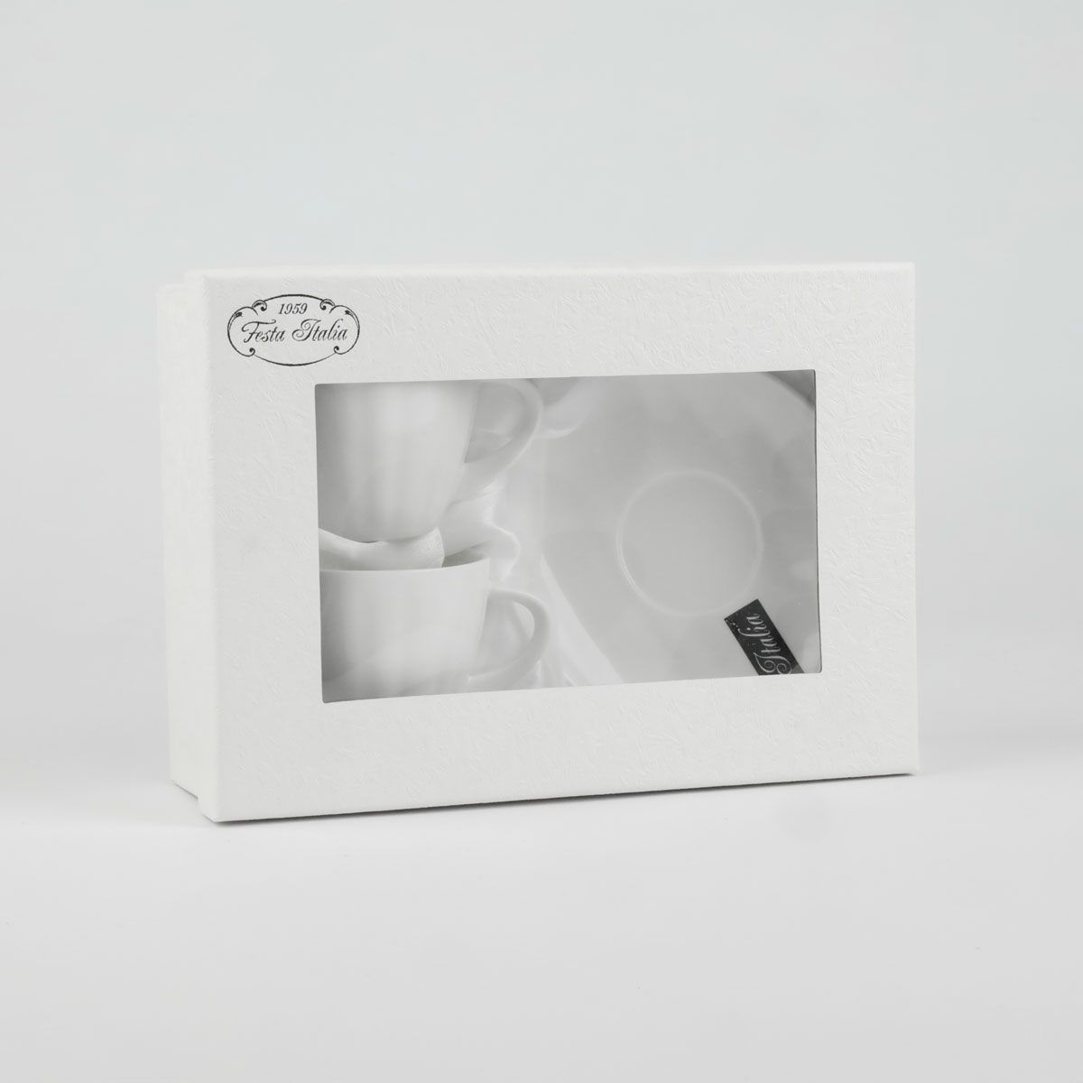 ZESTAW FILIŻANEK Z TALERZYKAMI NA PREZENT 100 ML PORCELANA DO KAWY HERBATY