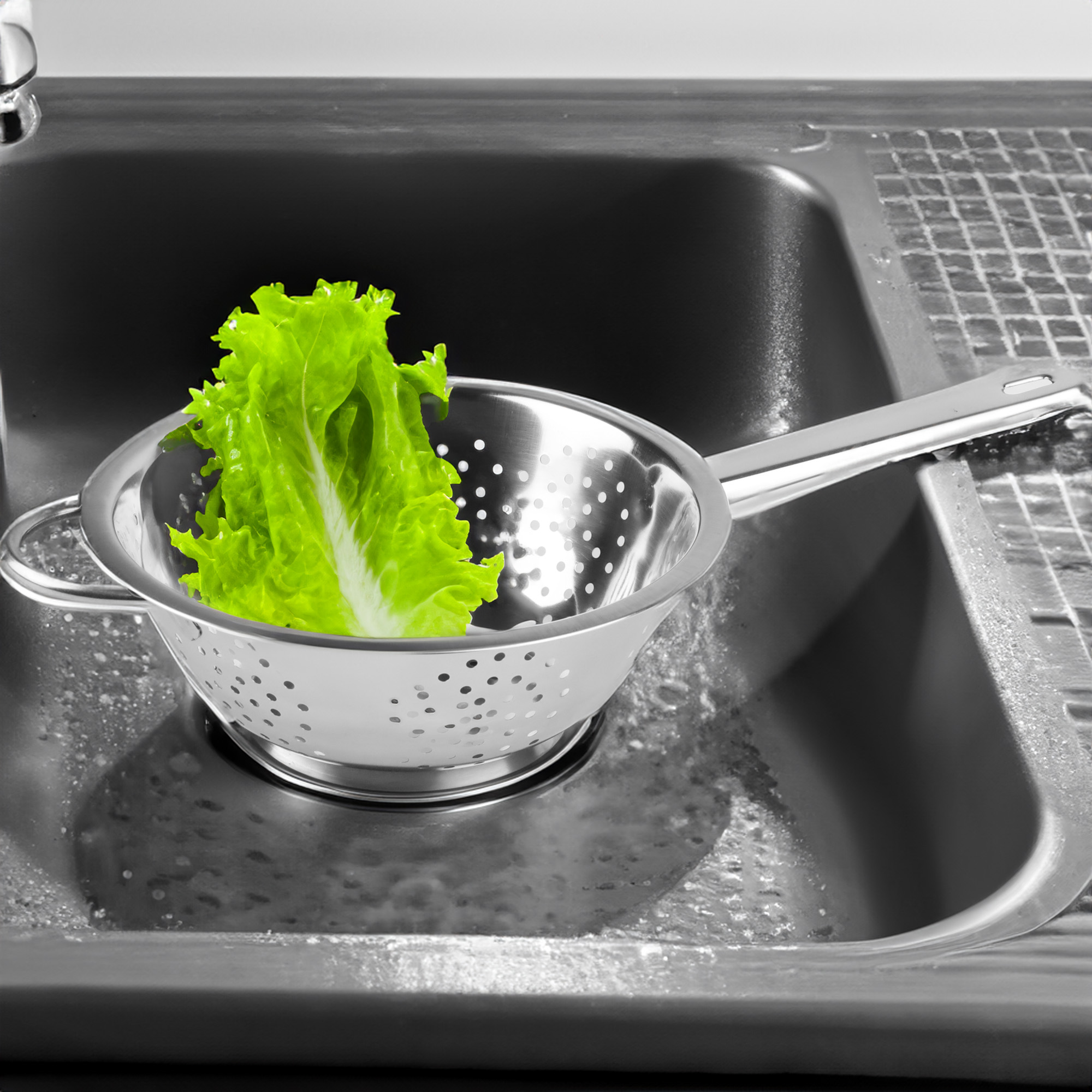 CEDZAK DURSZLAK SITKO KUCHENNE ODCEDZANIE MAKARONU WARZYW NIERDZEWKA 24CM