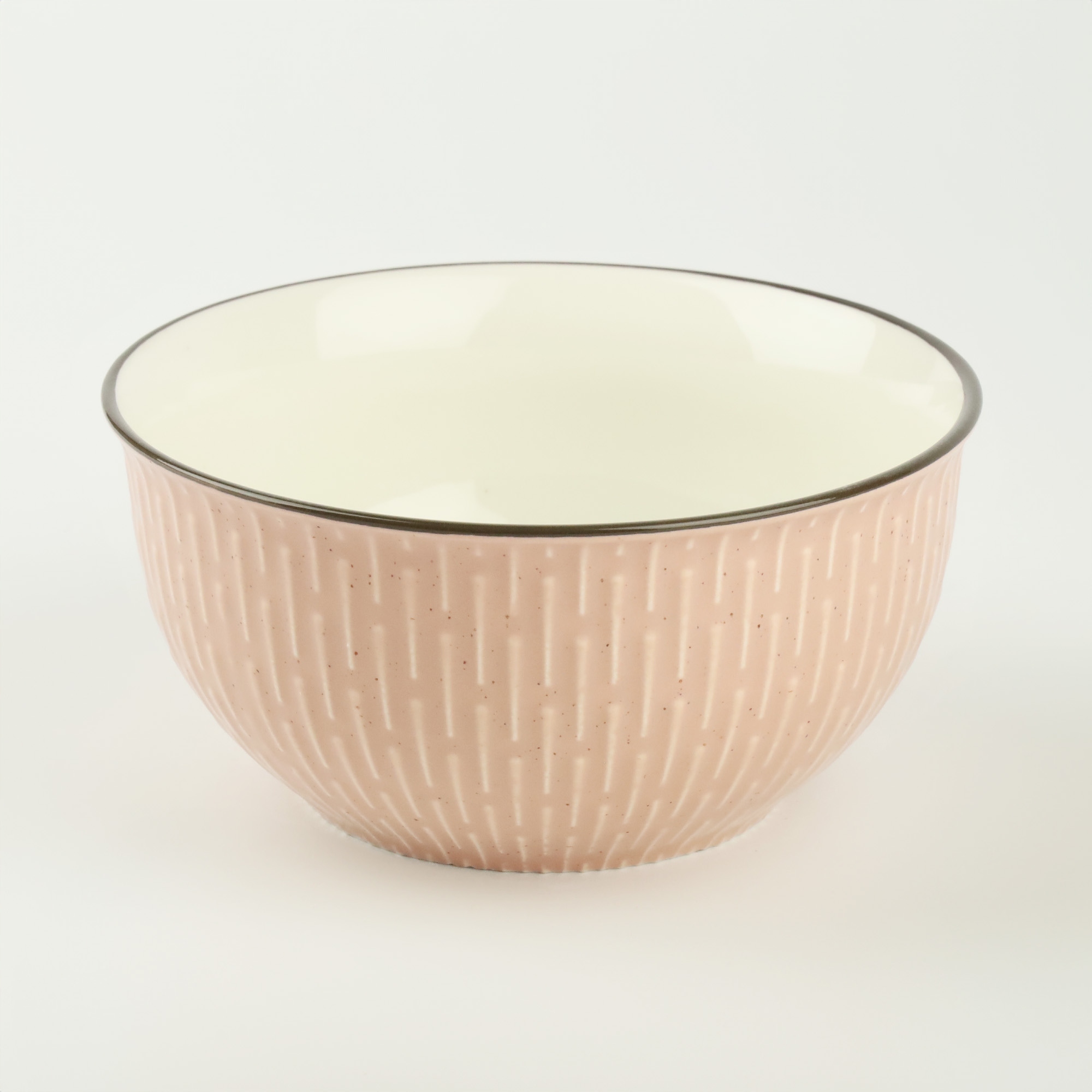 CERAMICZNA SALATERKA NA ZUPĘ OWOCE PRZEKĄSKI RÓŻOWA ZDOBIONA Z WZOREM