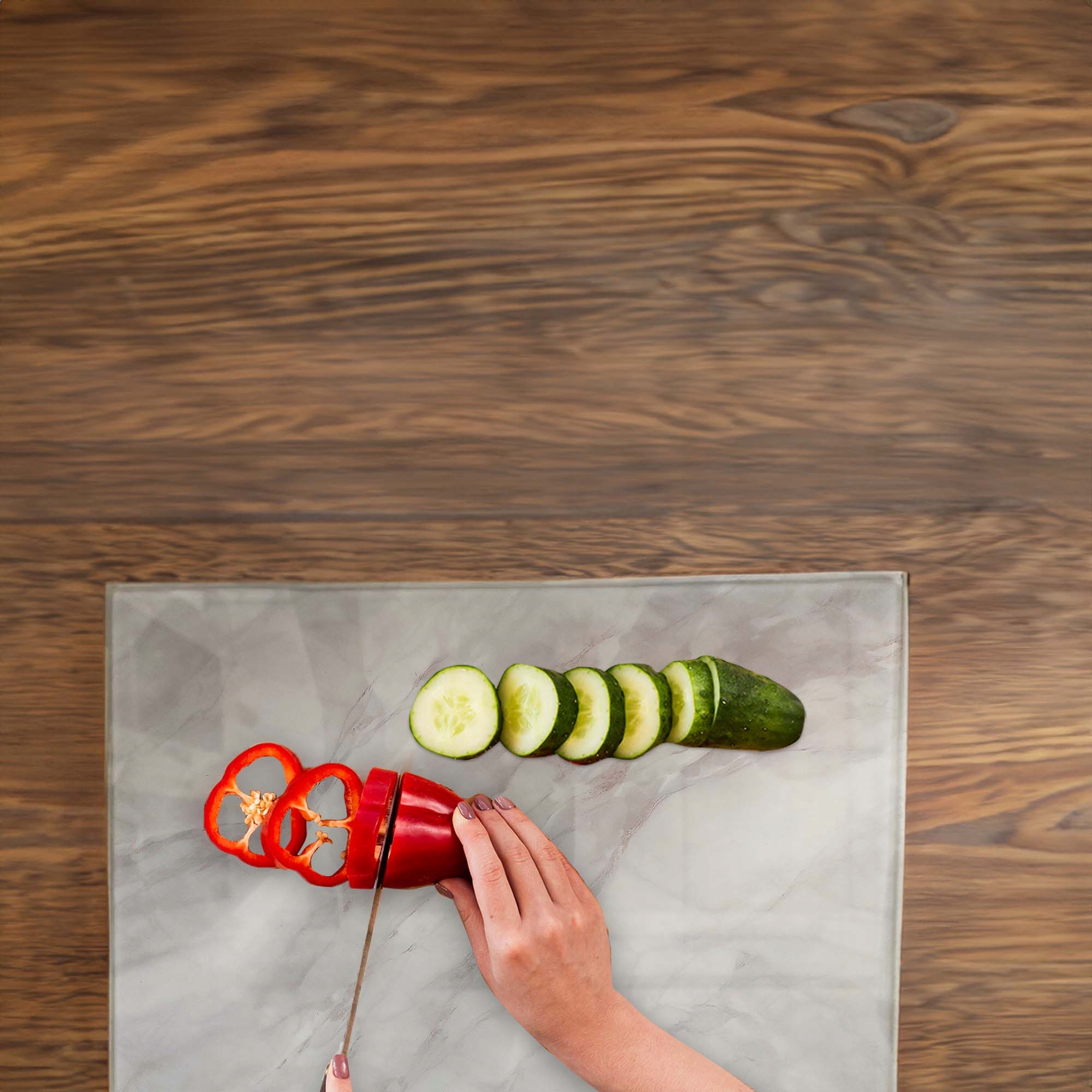DESKA SZKLANA KUCHENNA 20x30CM ZE WZOREM DO KROJENIA SZKŁO HARTOWANE FESTA