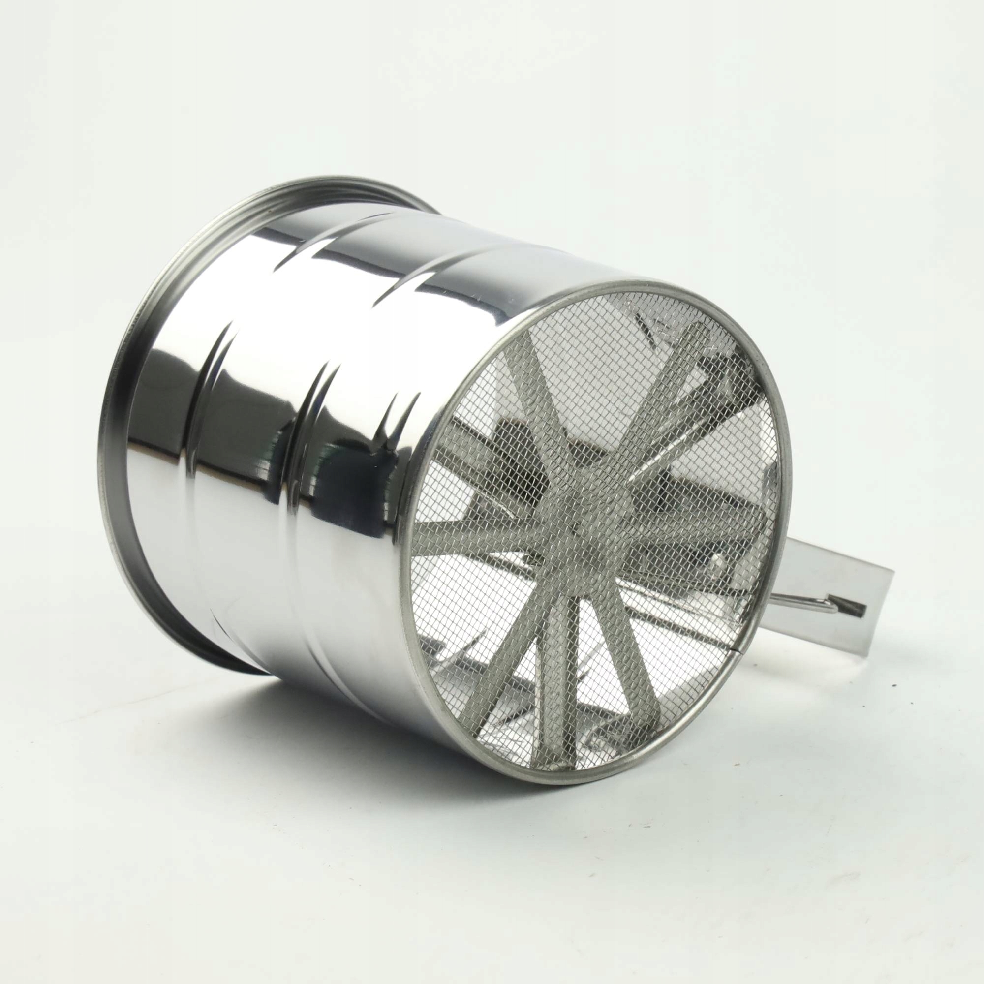 PRZESIEWACZ PRZESIEWAK SITKO DO MĄKI CUKRU PUDRU STALOWY SITO CEDZAK 9X10CM