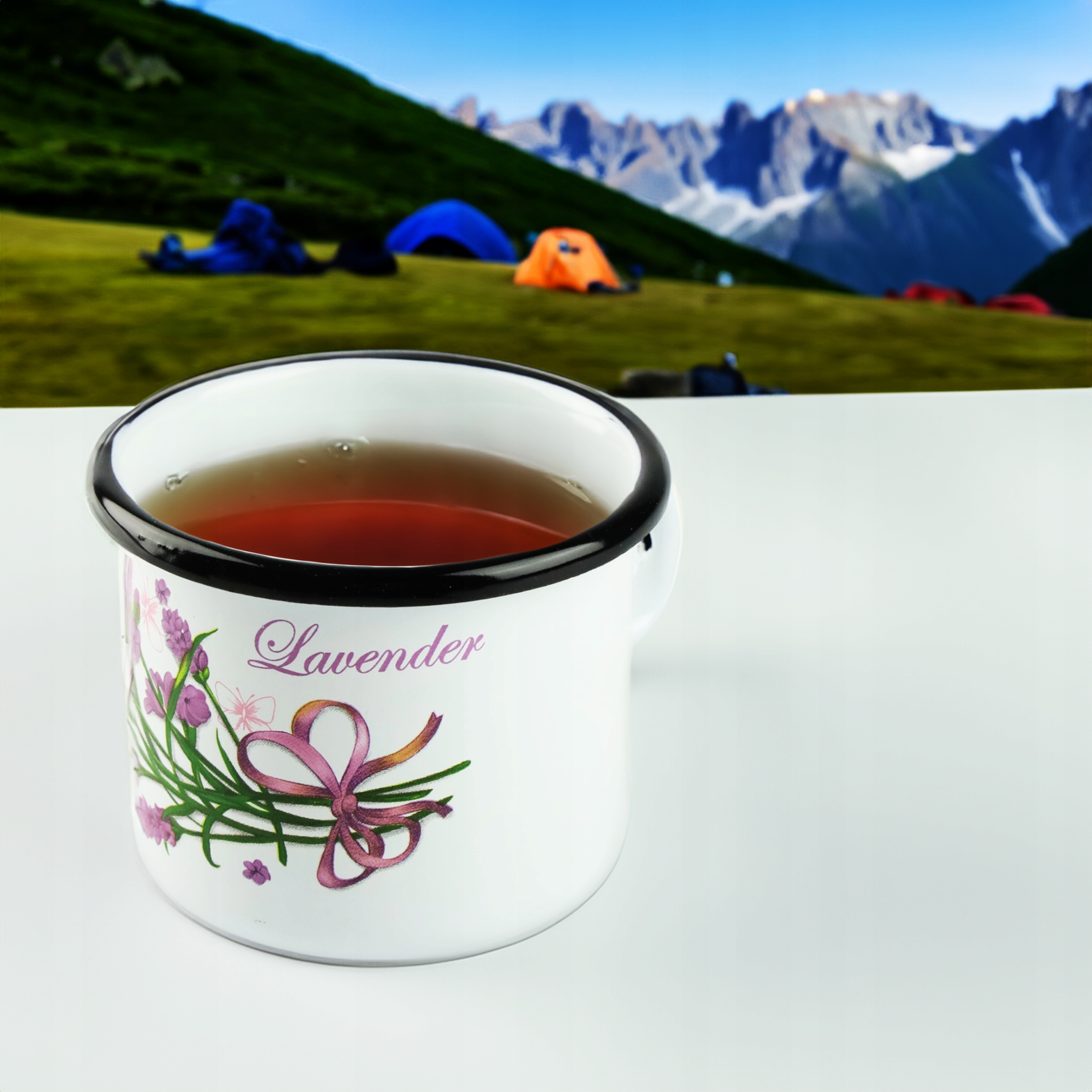 KUBEK SILESIA EMALIA 400 ML 9CM METALOWY KUBEK DO KAWY HERBATY OBOZOWY