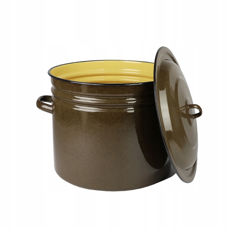 GARNEK EMALIOWANY XXL 40 L Z POKRYWKĄ DO GOTOWANIA POTRAW ZUP PRZETWORÓW