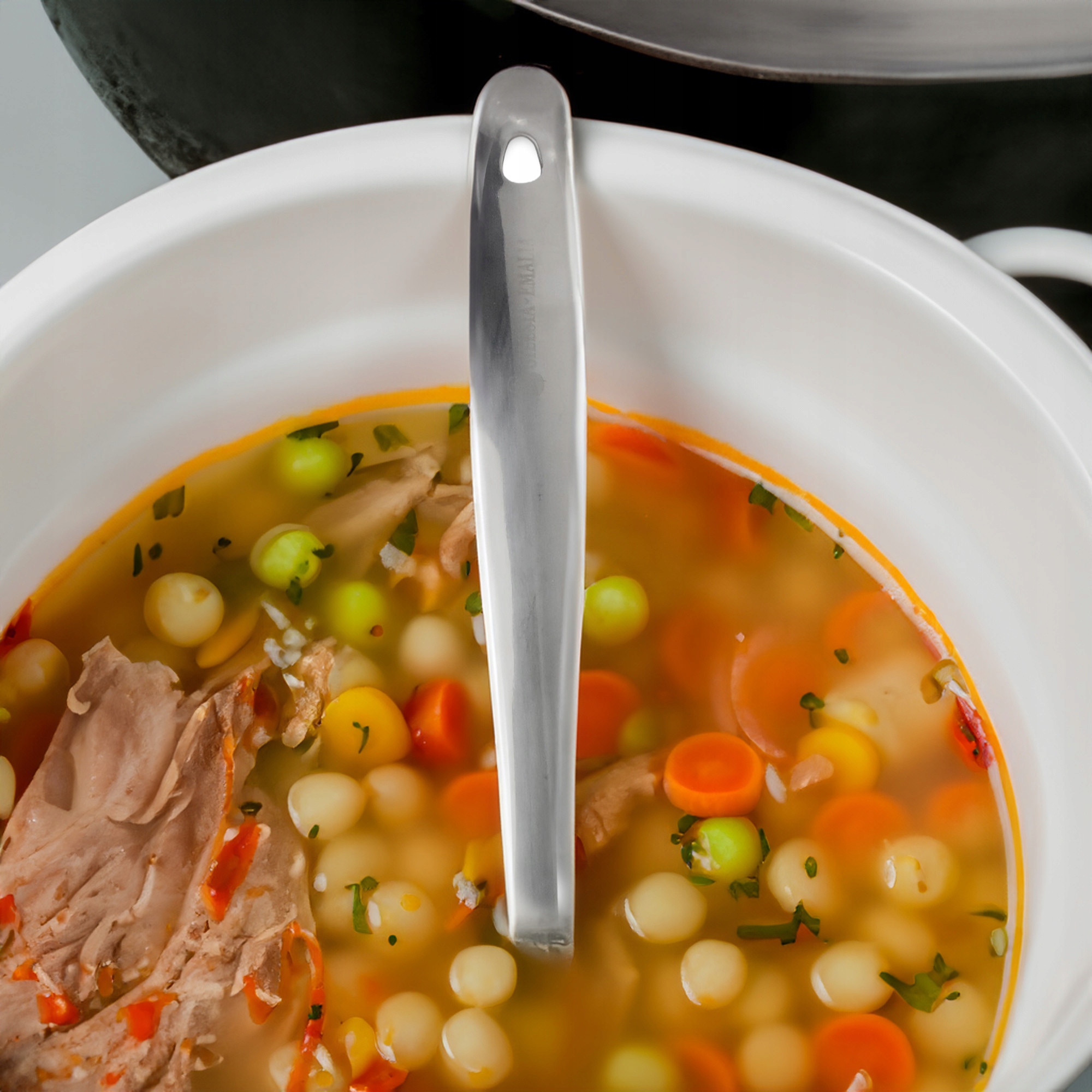 ŁYŻKA WAZOWA CHOCHLA NABIERAK DO NALEWANIA ZUP SOSÓW ZE STALI NIERDZEWNEJ