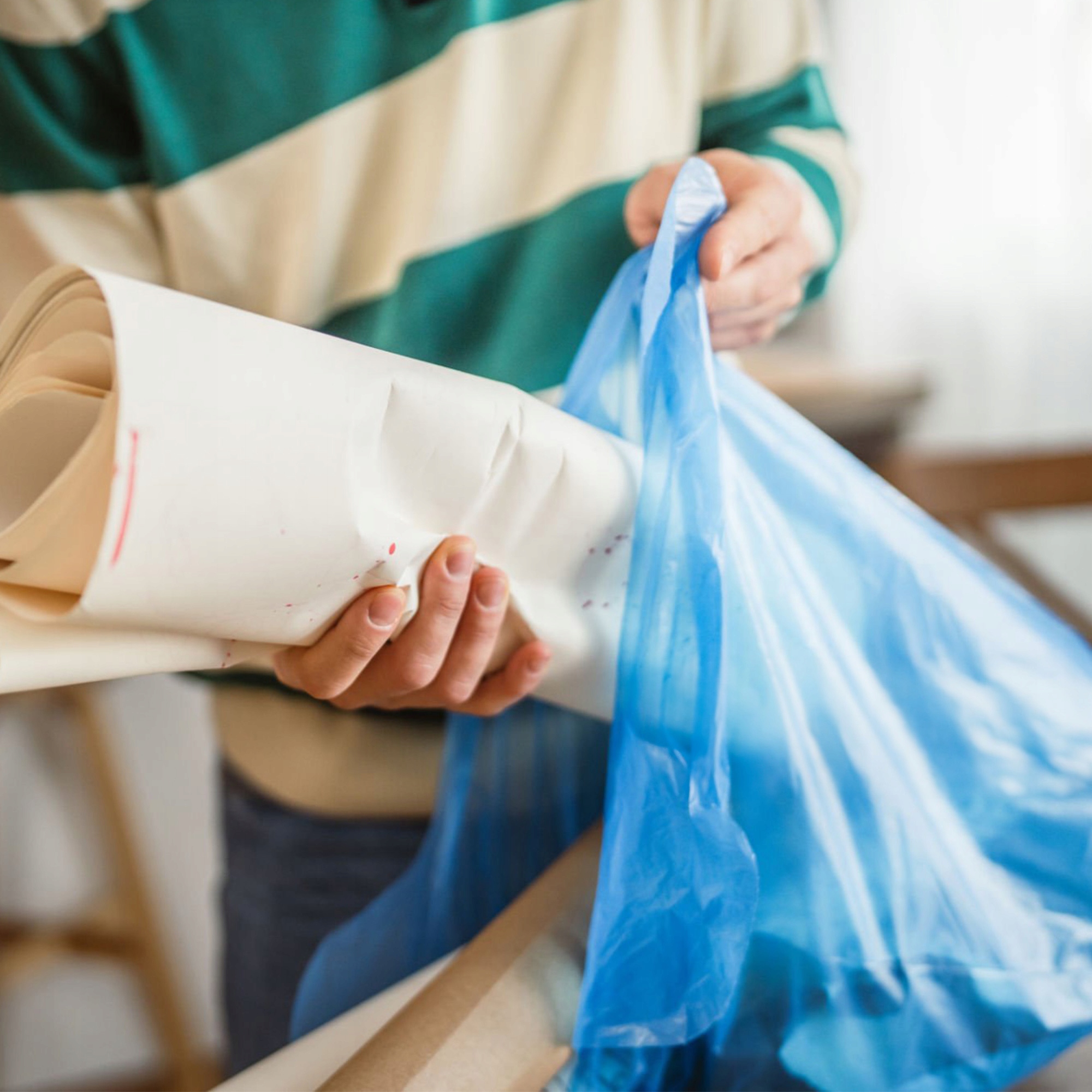 WORKI NA ŚMIECI 35L 15 SZT NIEBIESKIE DO SEGREGACJI NA ODPADY WYTRZYMAŁE