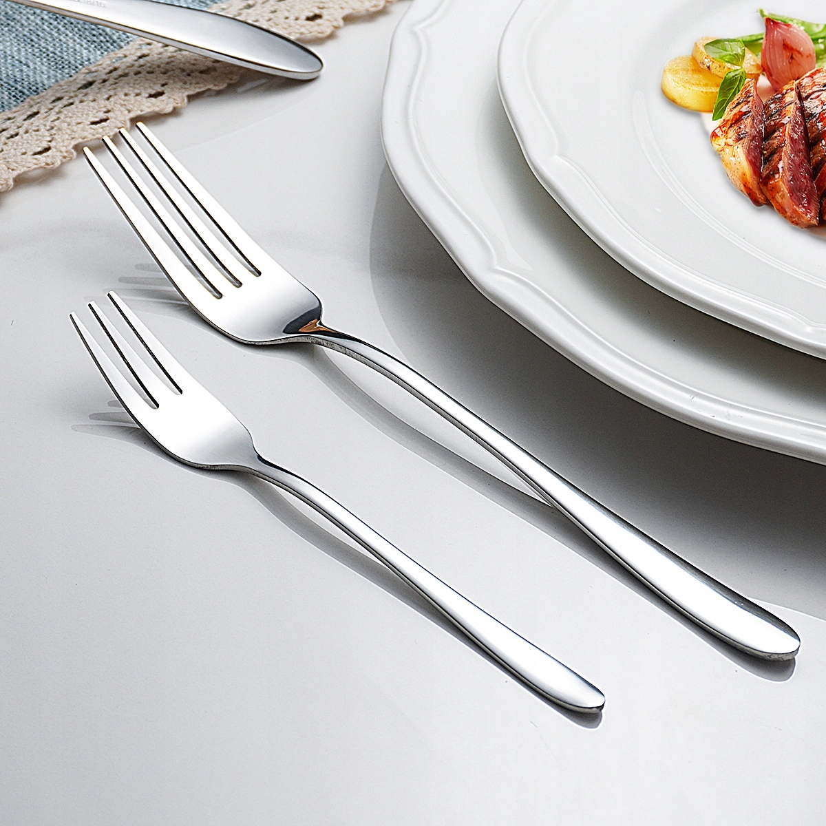 ZESTAW SZTUĆCE 72 elementów komplet SREBRNE 12 osób stal nierdzewna PUDEŁKO