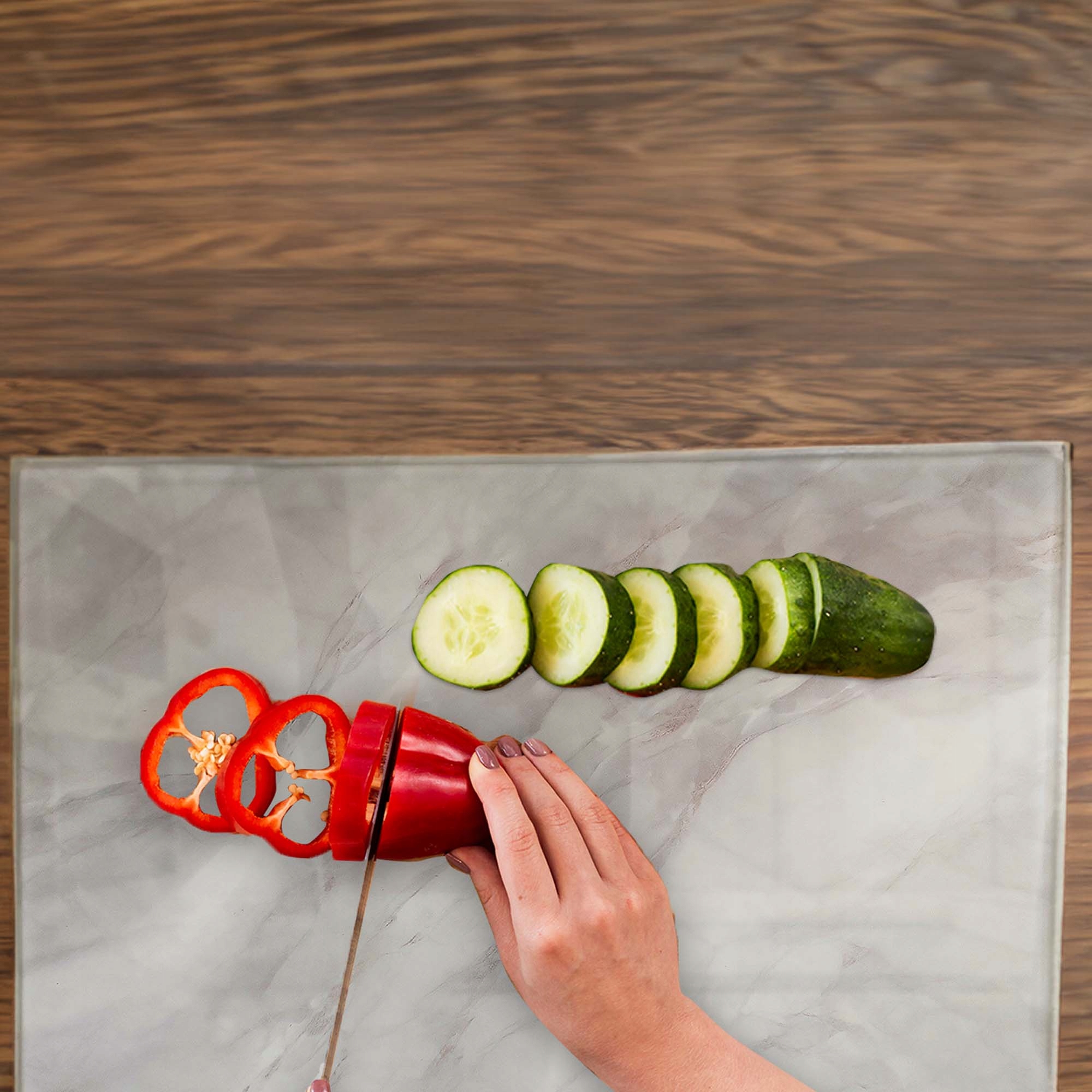 DESKA SZKLANA KUCHENNA 30x40CM ZE WZOREM DO KROJENIA SZKŁO HARTOWANE FESTA