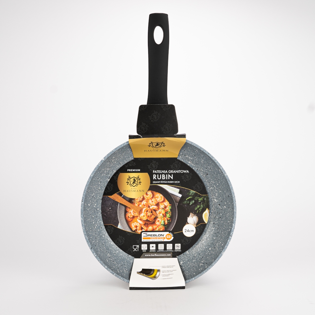 KOMPLET 4 PATELNI GRANITOWYCH INDUKCJA NON STICK