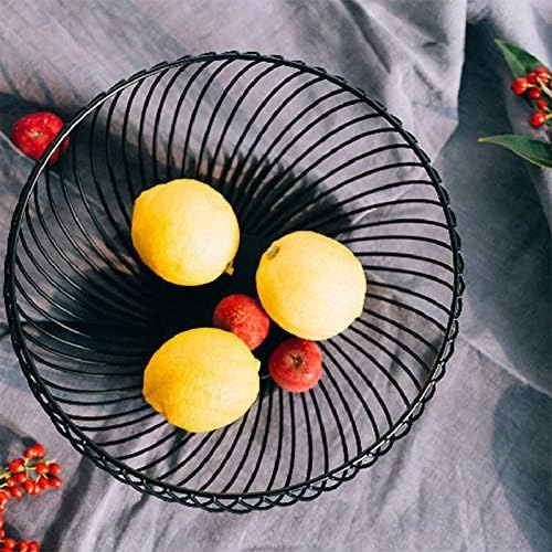 CZARNY METALOWY KOSZYK 25CM MISA MISKA OKRĄGŁY ORGANIZER POJEMNIK DRUCIANY